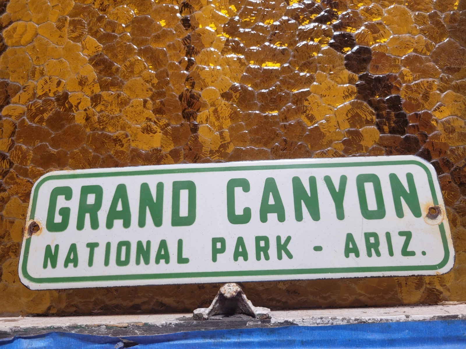 VINTAGE GRAND CANYON PORCELAIN SIGN OLD NATIONAL PARK US FOREST SERVICE ARIZONA 