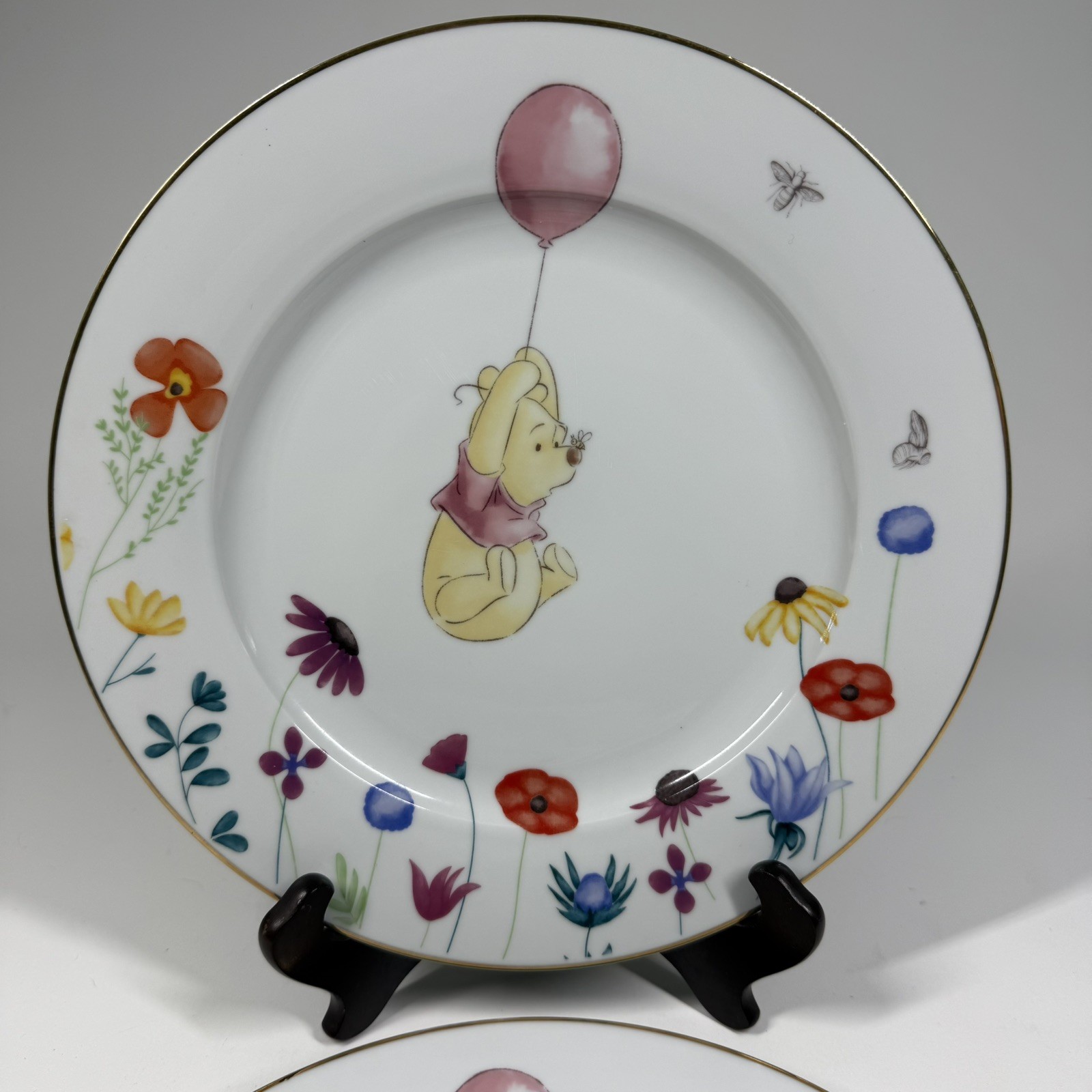 NEW 2 Disney Winnie the Pooh Among the Flowers DINNER PLATES 10.5\