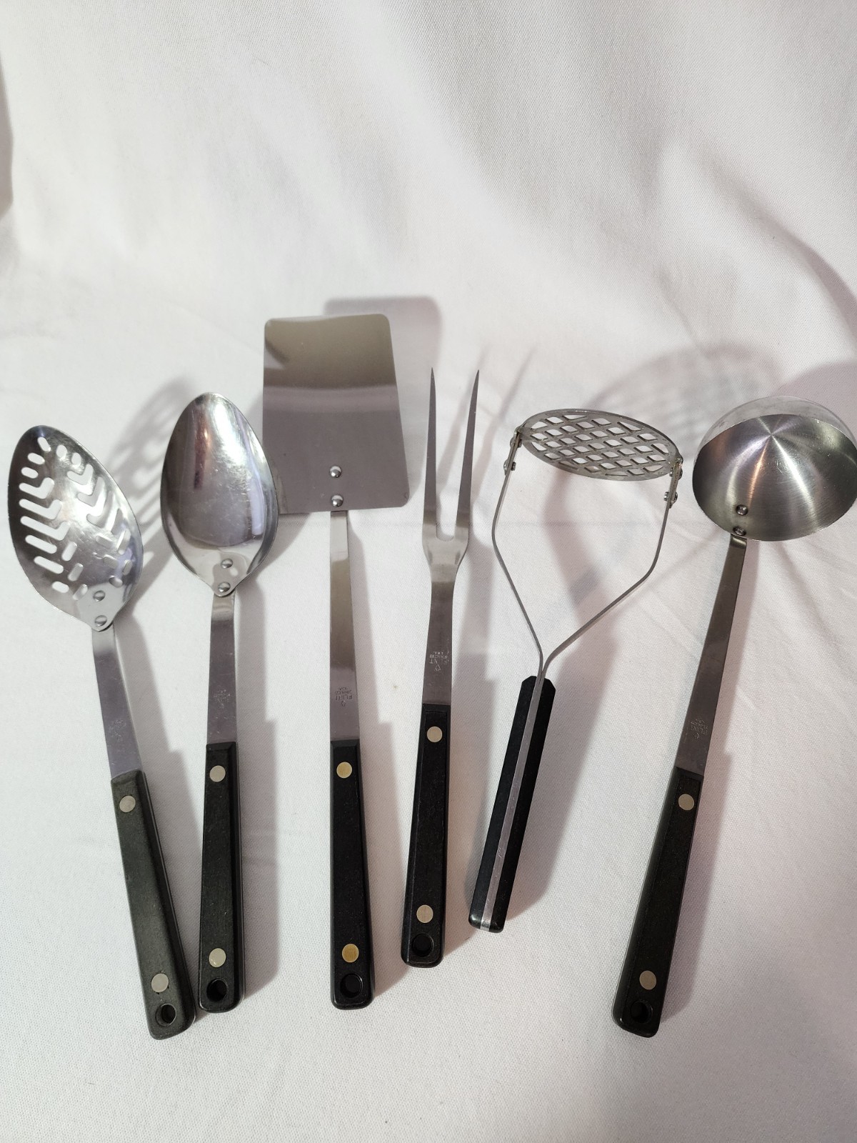 VTG Lot 6 EKCO Flint Arrowhead Stainless Kitchen Utensils Spatula Spoon Ladle 
