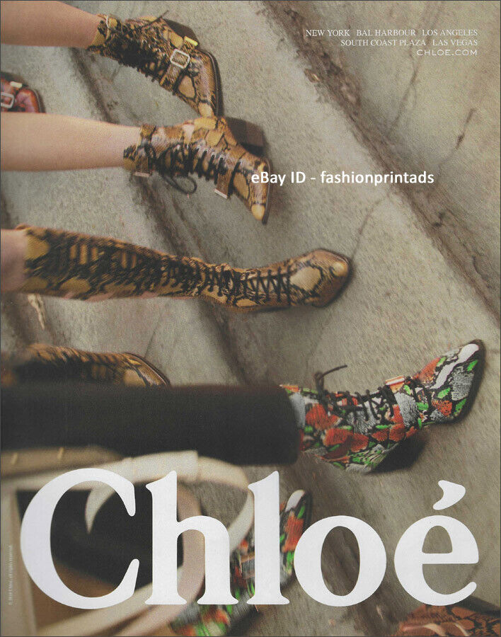 CHLOE Footwear 1-Page Magazine PRINT AD Spring 2018 women wearing boots