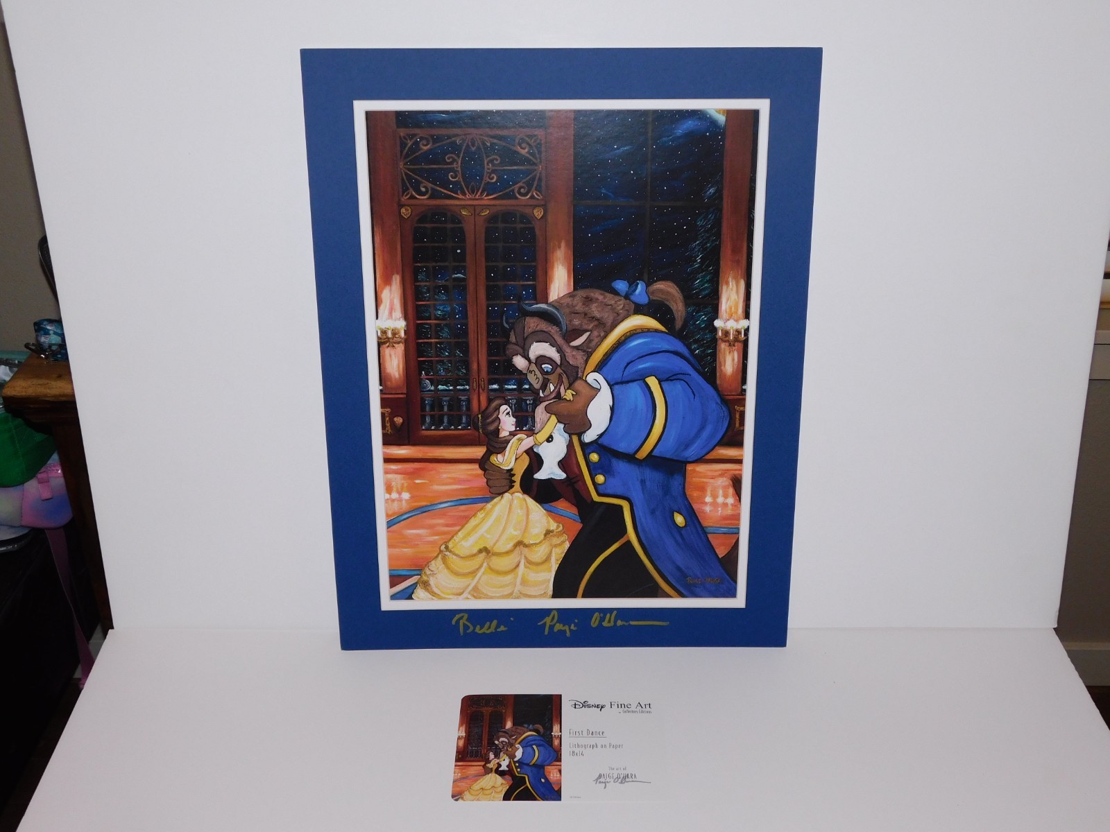 RARE Disney Beauty and the Beast PAIGE O'HARA Signed Lithograph + COA