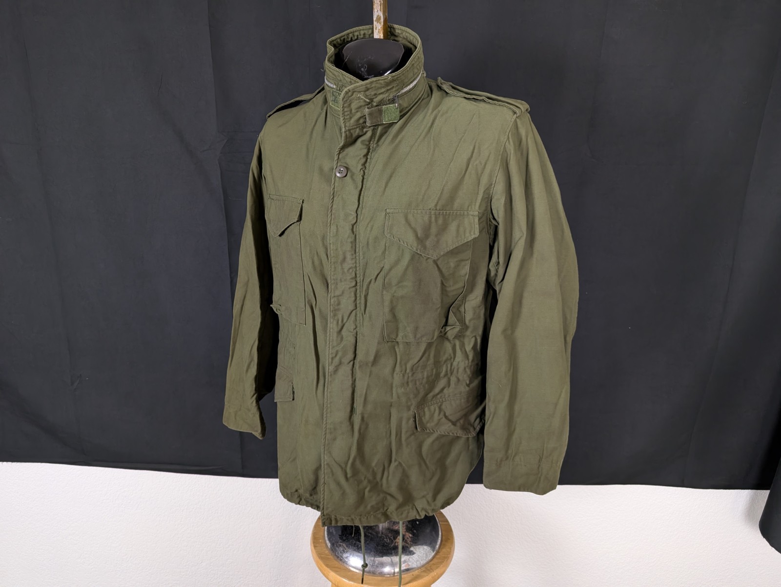 Vintage US Military M65 Jacket MEDIUM REGULAR Aluminum Zipper OG-107 Coat 1966