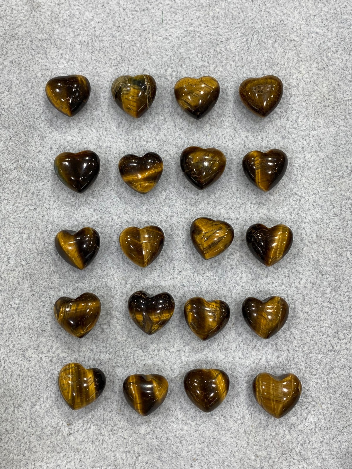 10pc Natural Tiger's Eye Jasper Mini Heart hand-carved quartz crystal reiki gift