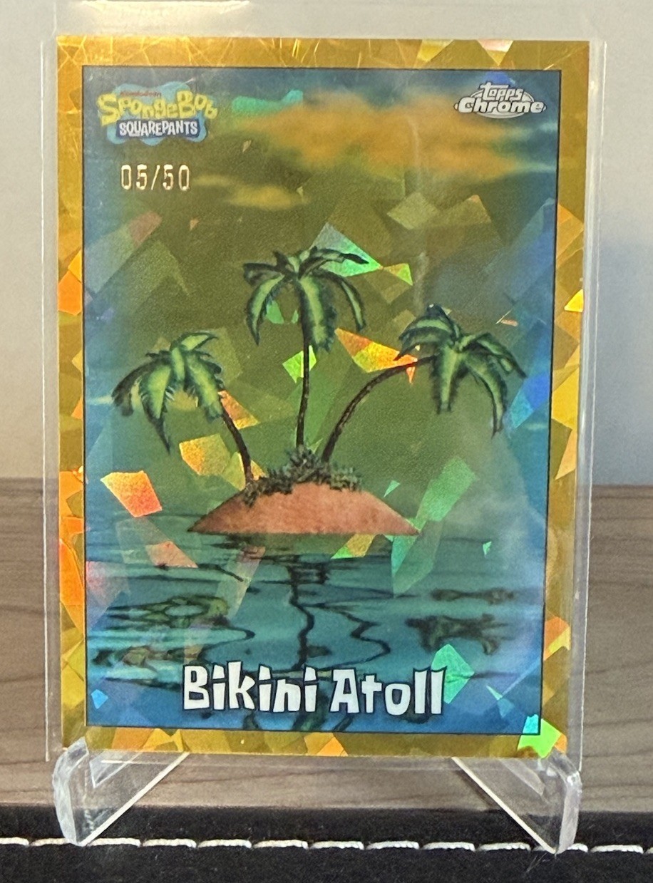Bikini Atoll 2025 Topps Chrome SpongeBob  25TH Sapphire Gold 5/50