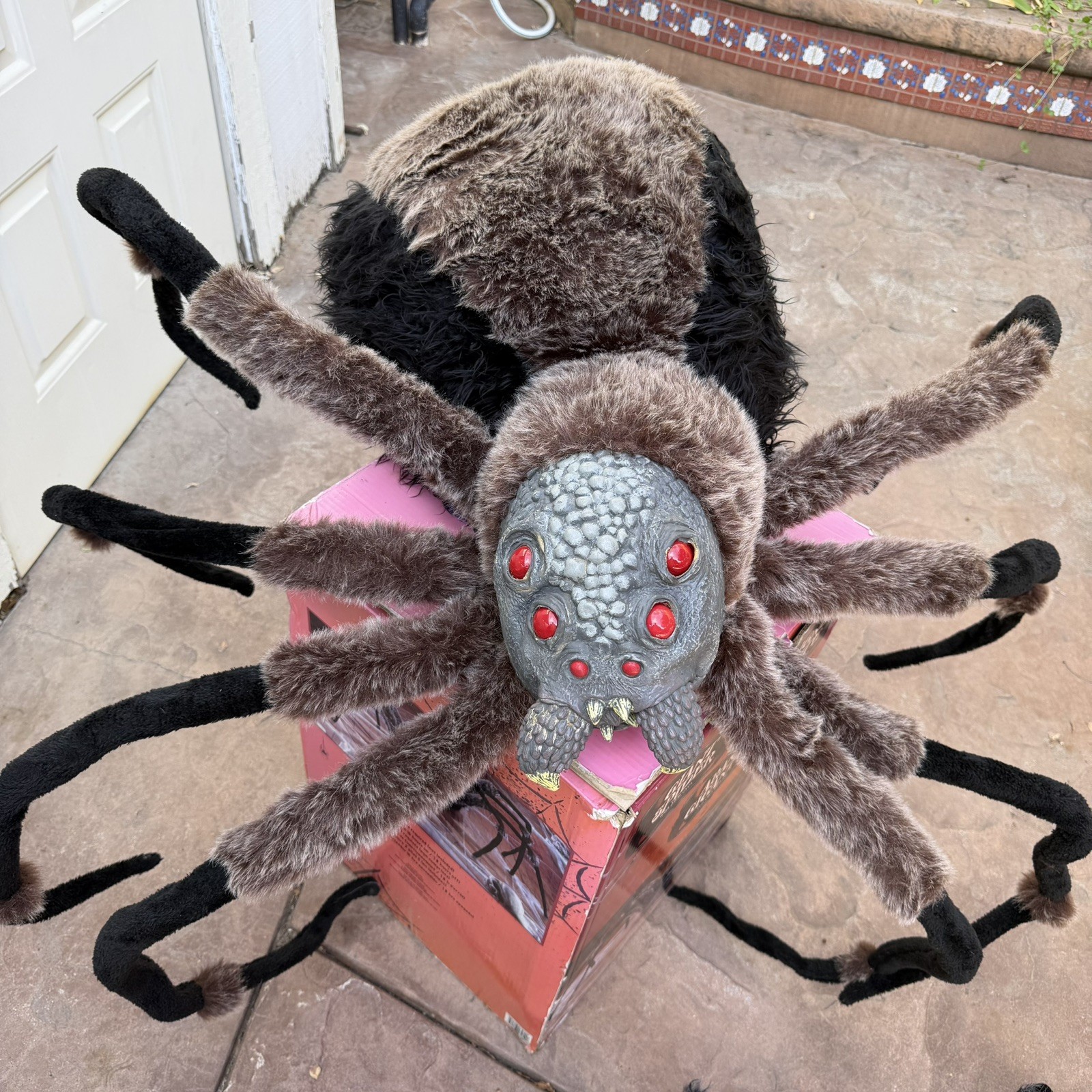 Giant 4.5ft Halloween Spider Decor Prop 2015 Rare Huge Costco *eyes do not work*
