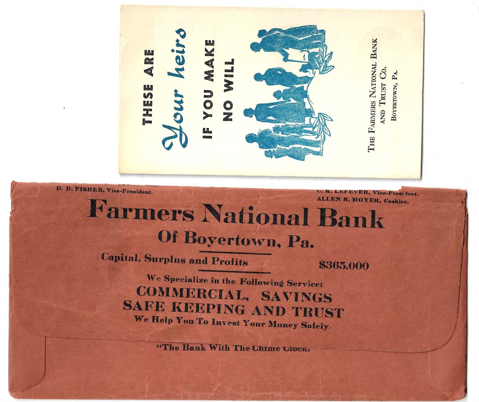Old Farmers National Bank & Trust Co., Boyertown, PA Memorabilia