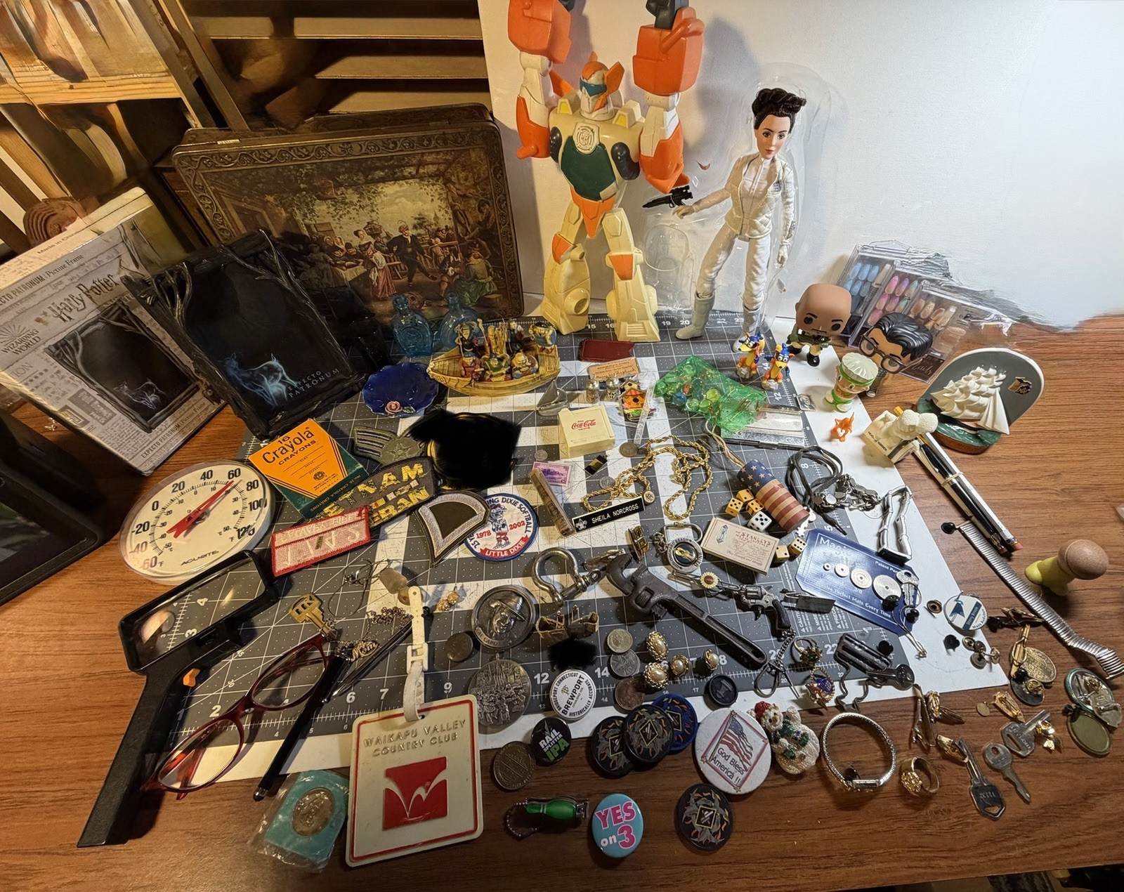 Huge junk Drawer Lot Toys Vintage Jewlery Figures More