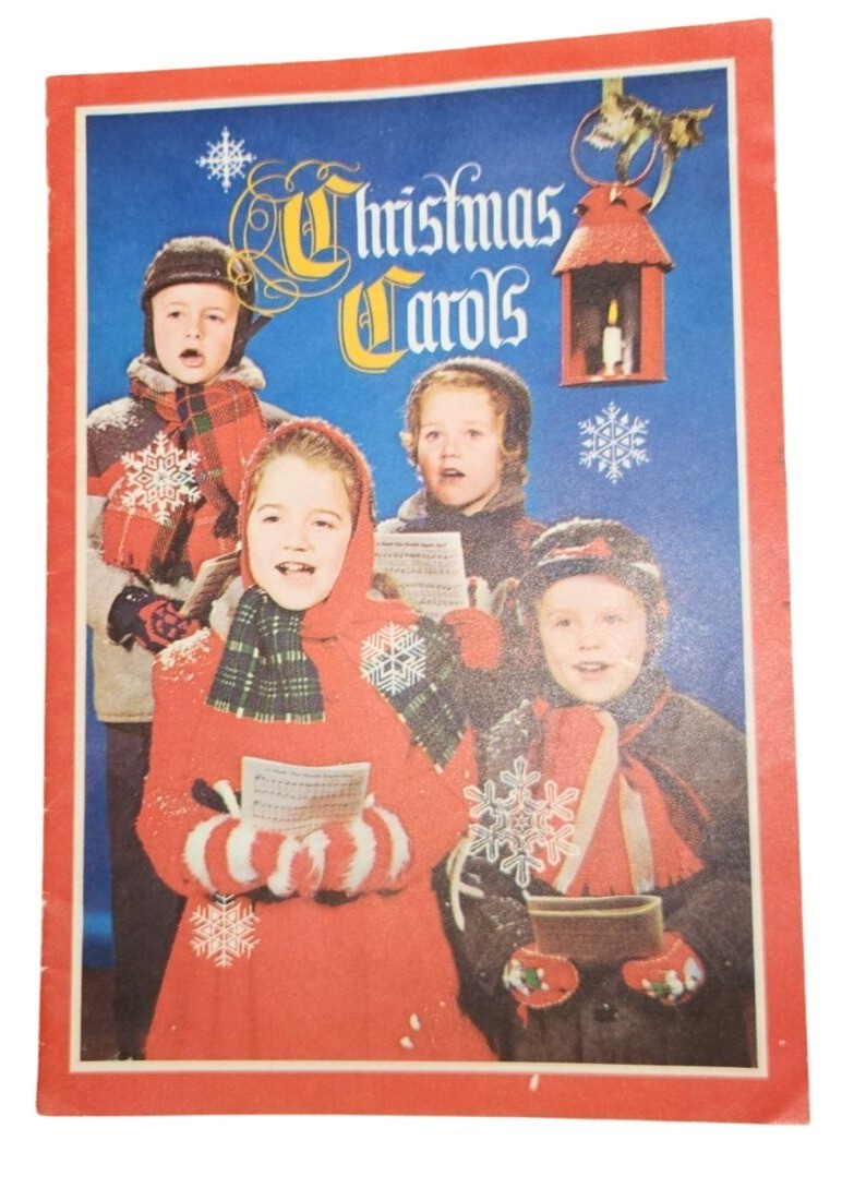 Vintage 1949 Christmas Carols Booklet Shaw-Barton Heieck & Moran Illustrated Mus