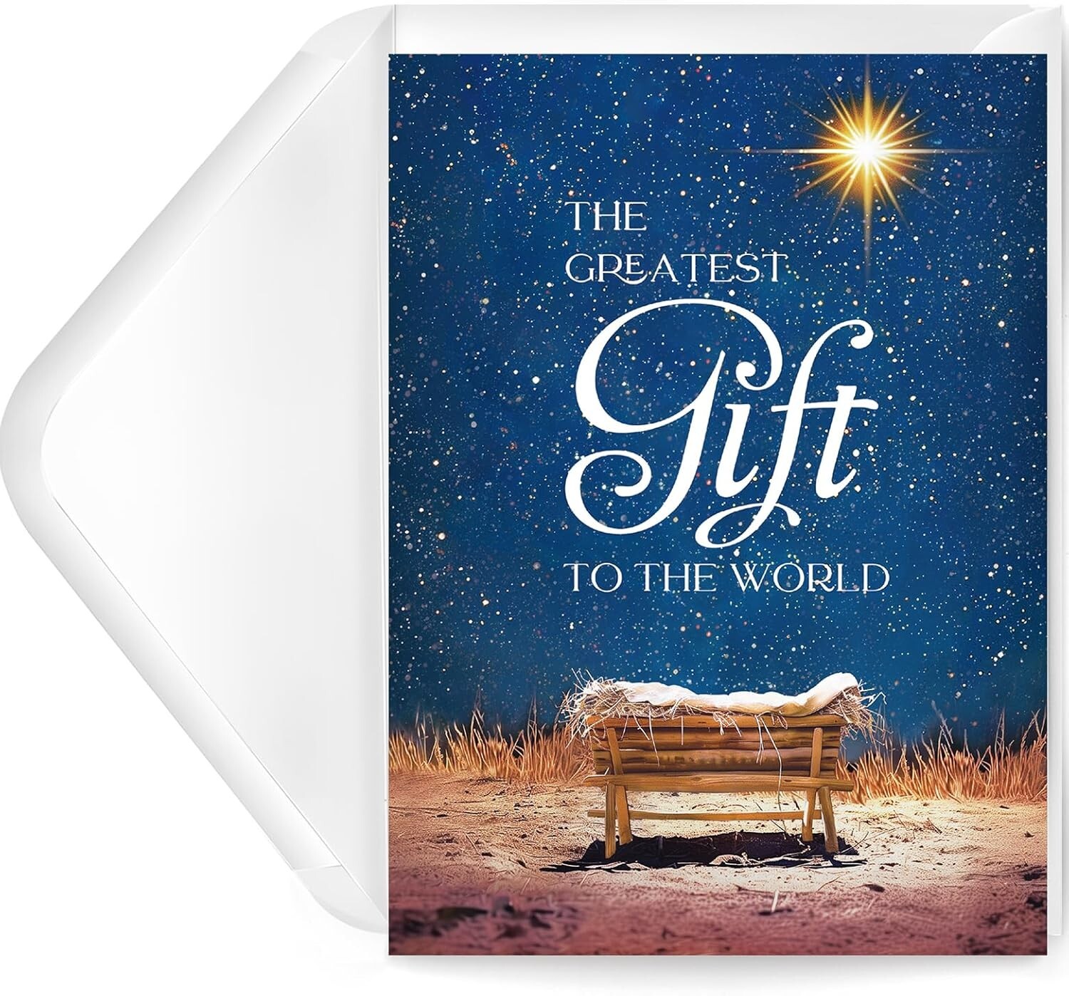 Religious Christmas Cards- Boxed Christmas Cards with Envelopes & Stickers- 