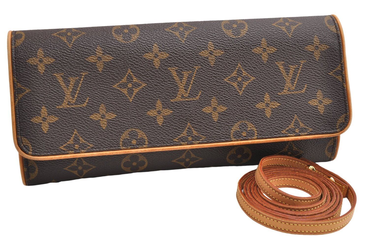 Authentic Louis Vuitton Monogram Pochette Twin GM Shoulder Bag M51852 LV 6780E