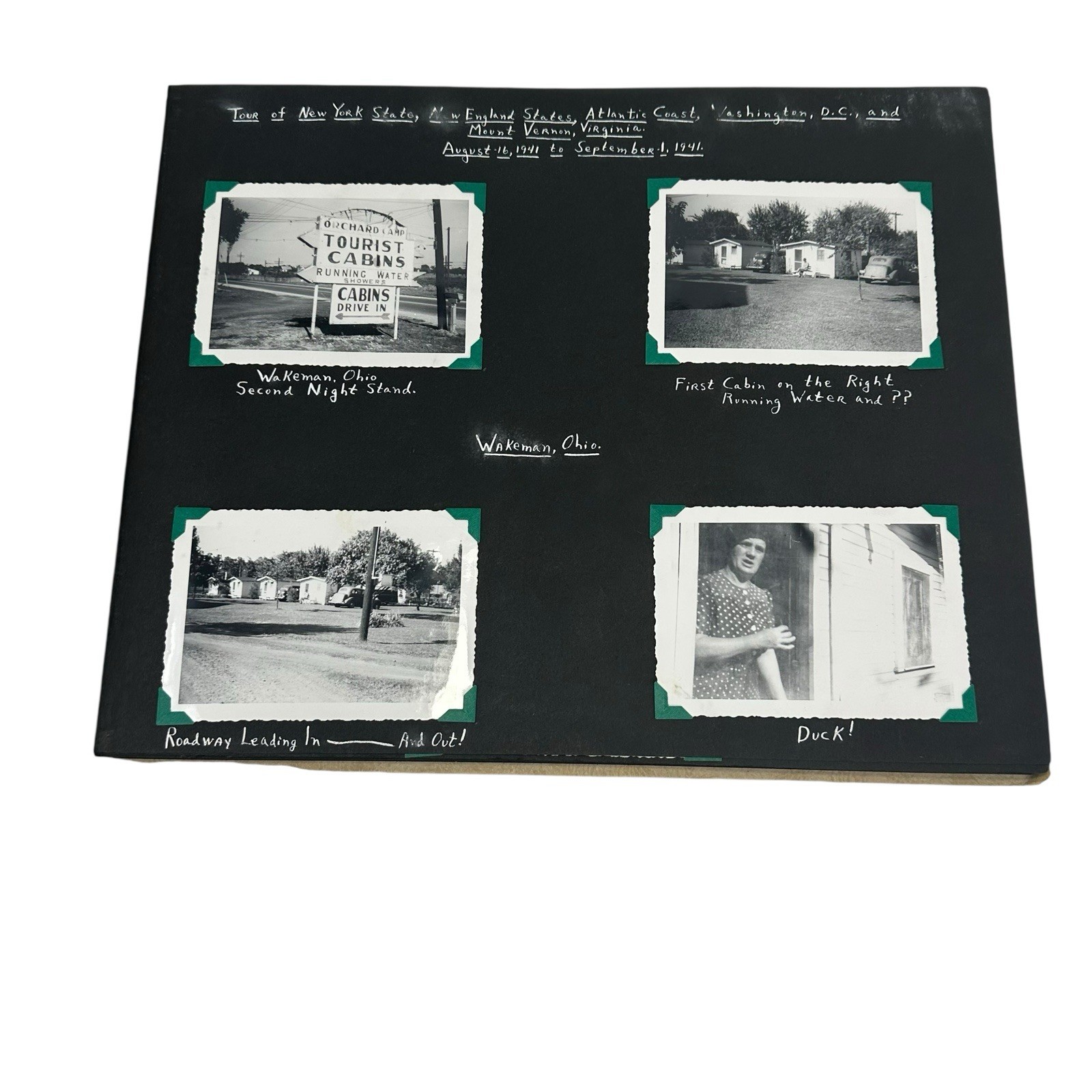 Vtg 1941 Summer Travel  Photo Album Atlantic States D.C, Niagra Falls Ft Henry