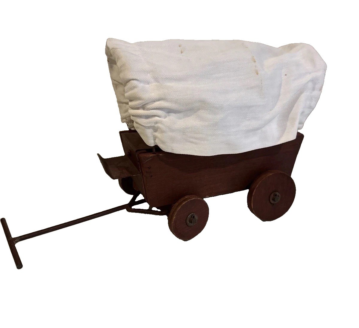  Vintage Wooden Covered Wagon Model Mid Century Old West Pioneer Decor