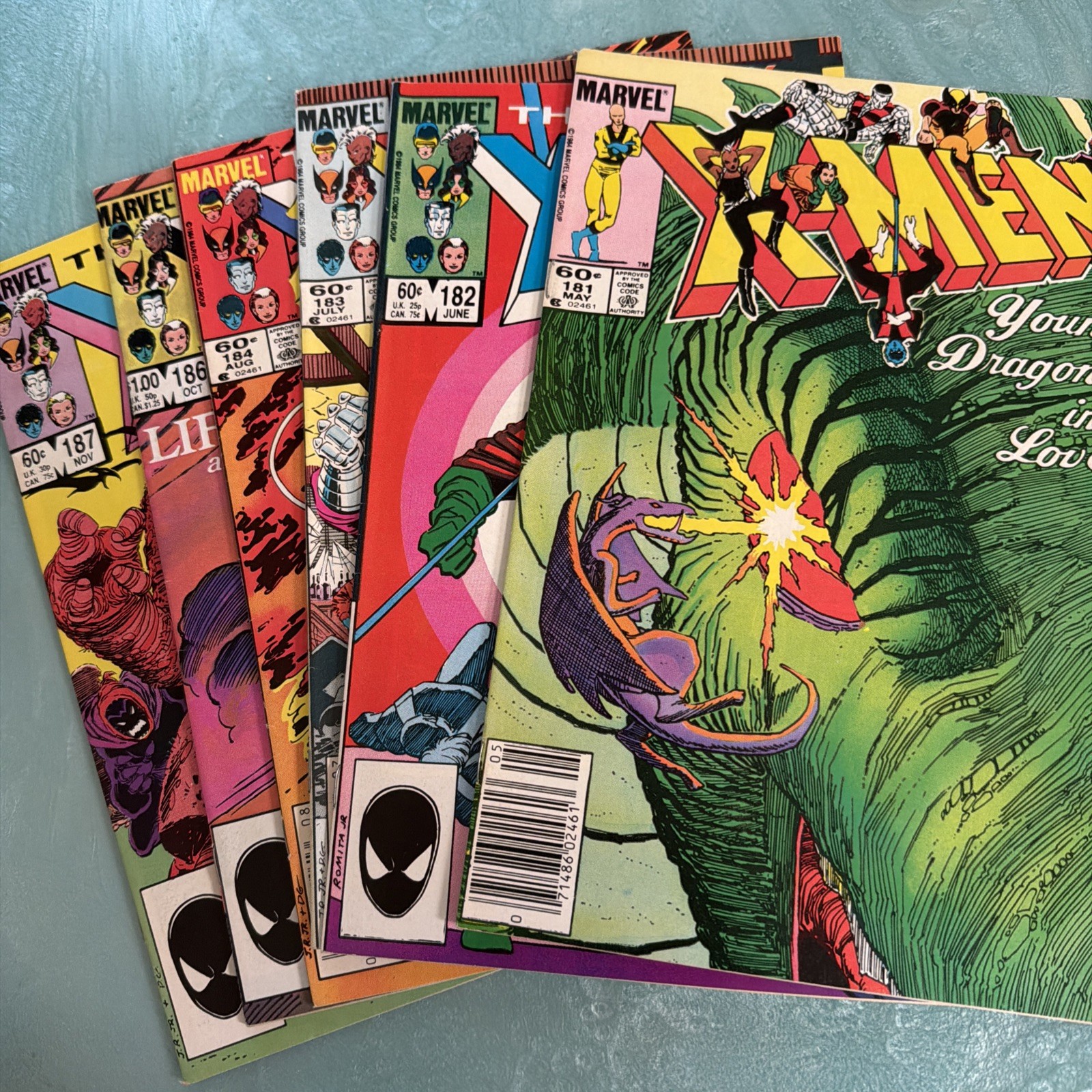 Uncanny X-Men 181 182 183 184 186 187 three NEWSSTAND VARIANTS