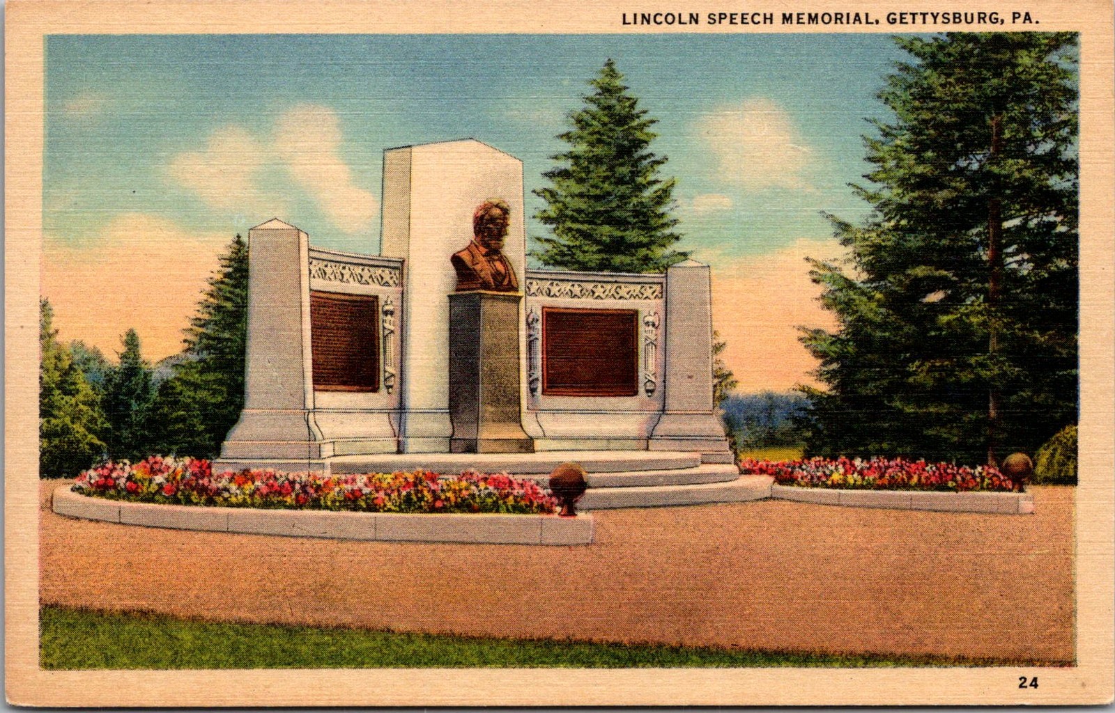 Lincoln Speech Memorial Gettysburg PA Vintage Postcard 5P19-18