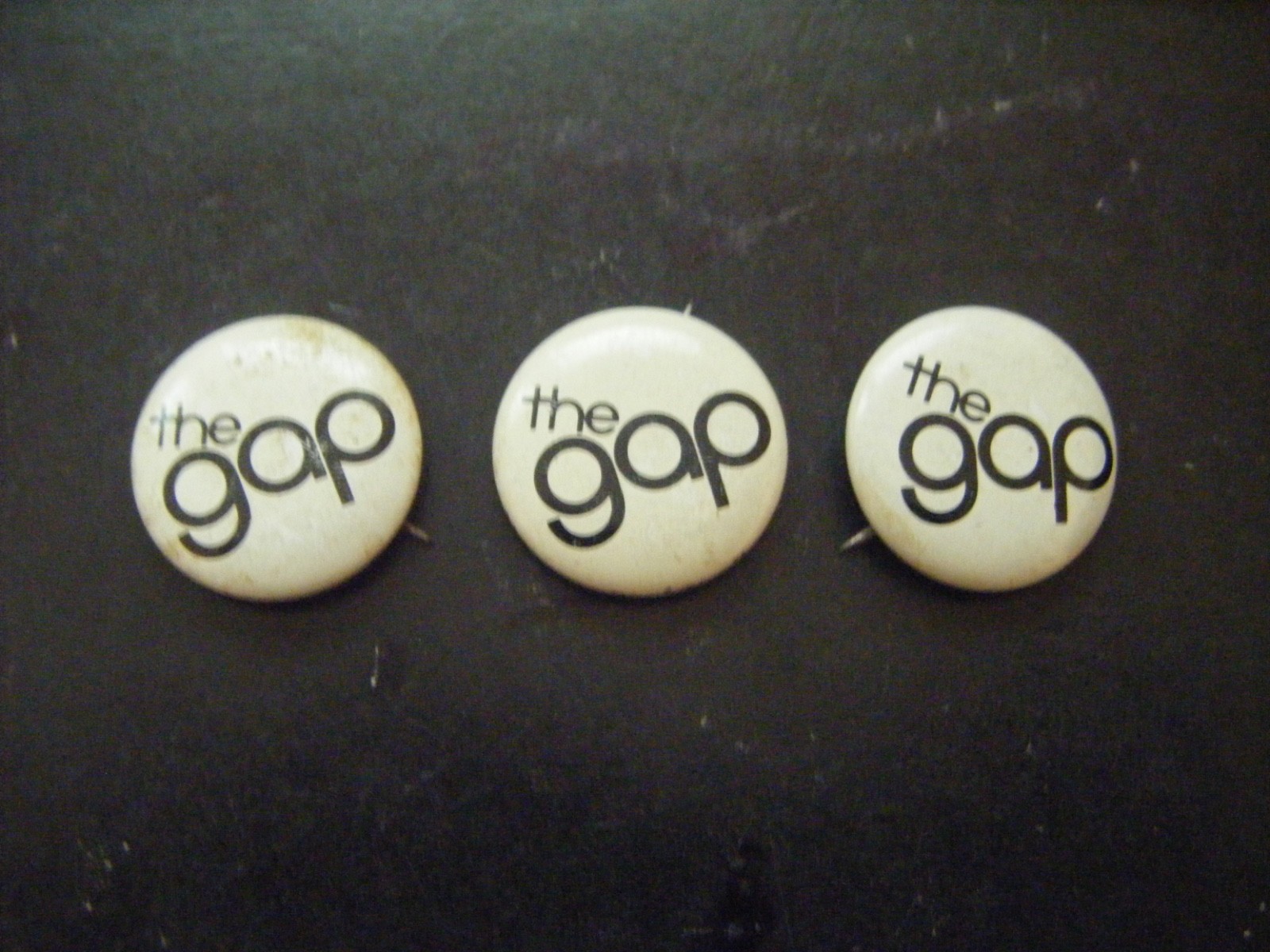 Vintage THE GAP Clothing Store Employee Advertising PINBACK Lot of 3
