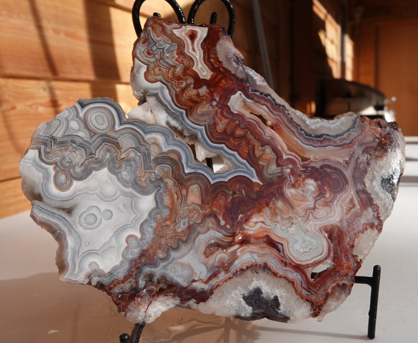 COLLECTORS SLAB OF LAGUNA LACE DRUSIES THROUGH OUT MULTI COLORED SOLID 9.8X7X.26
