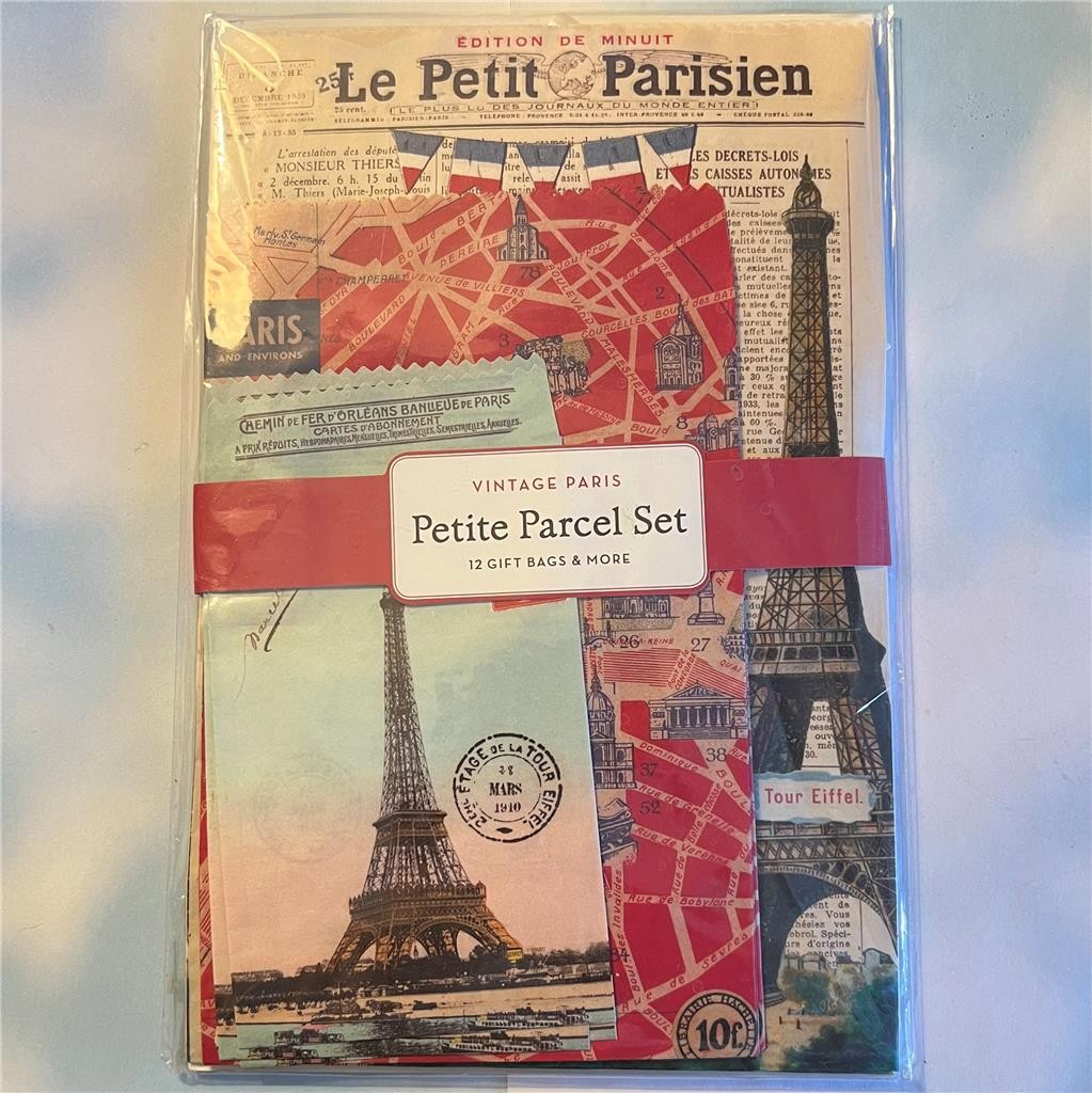 Cavallini & Co PARIS Petite Parcel Set Eiffel Tower New Sealed France Retro 2013