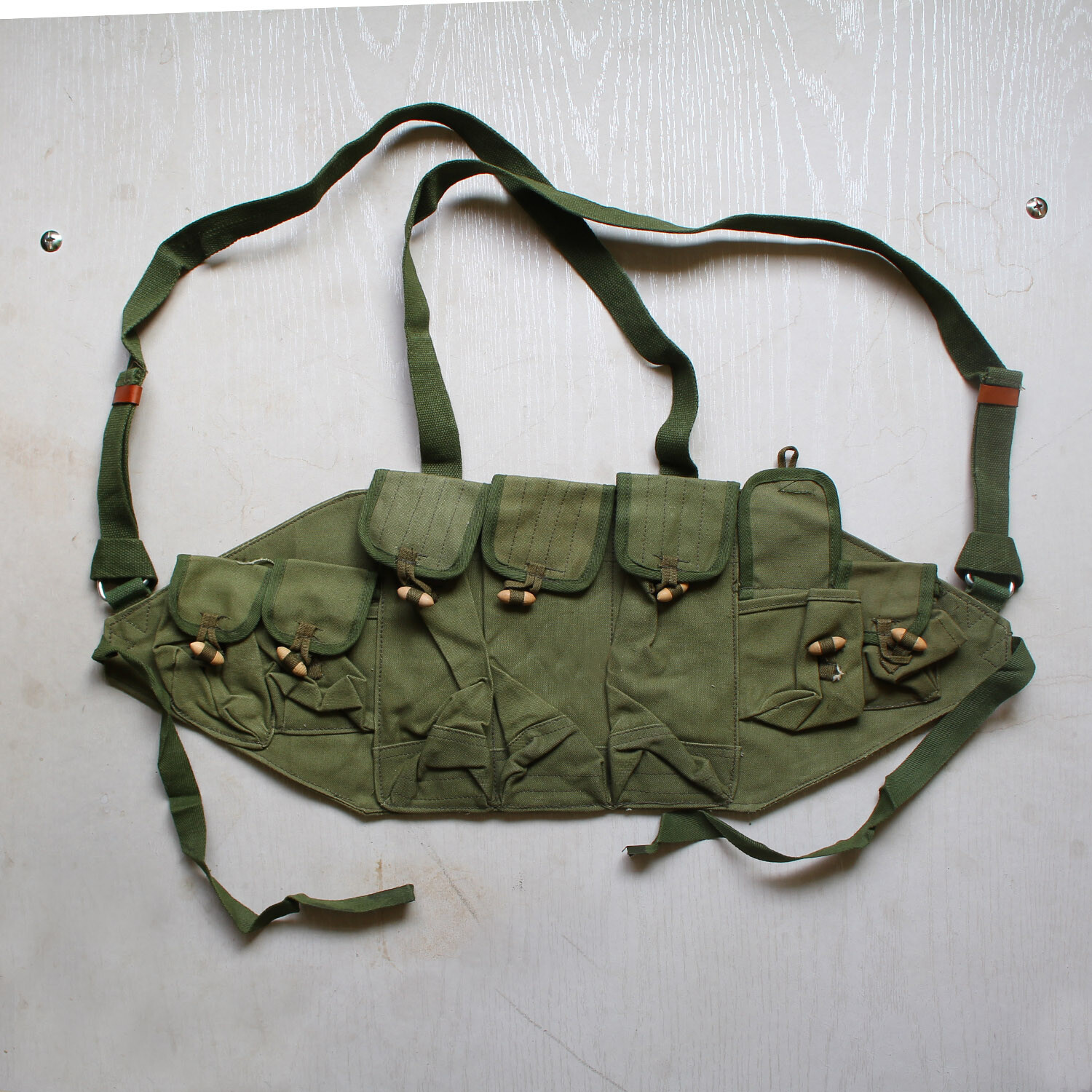 Original Vietanm War Chinese Type 56 Chest Rig Surplus Bandolier Pouch Green