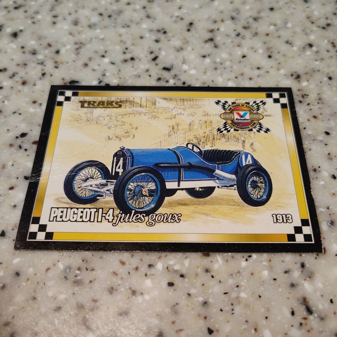 Valvoline 1994 Tracks Indianapolis 500 Peugeot I-4 Jules Goux Card #19