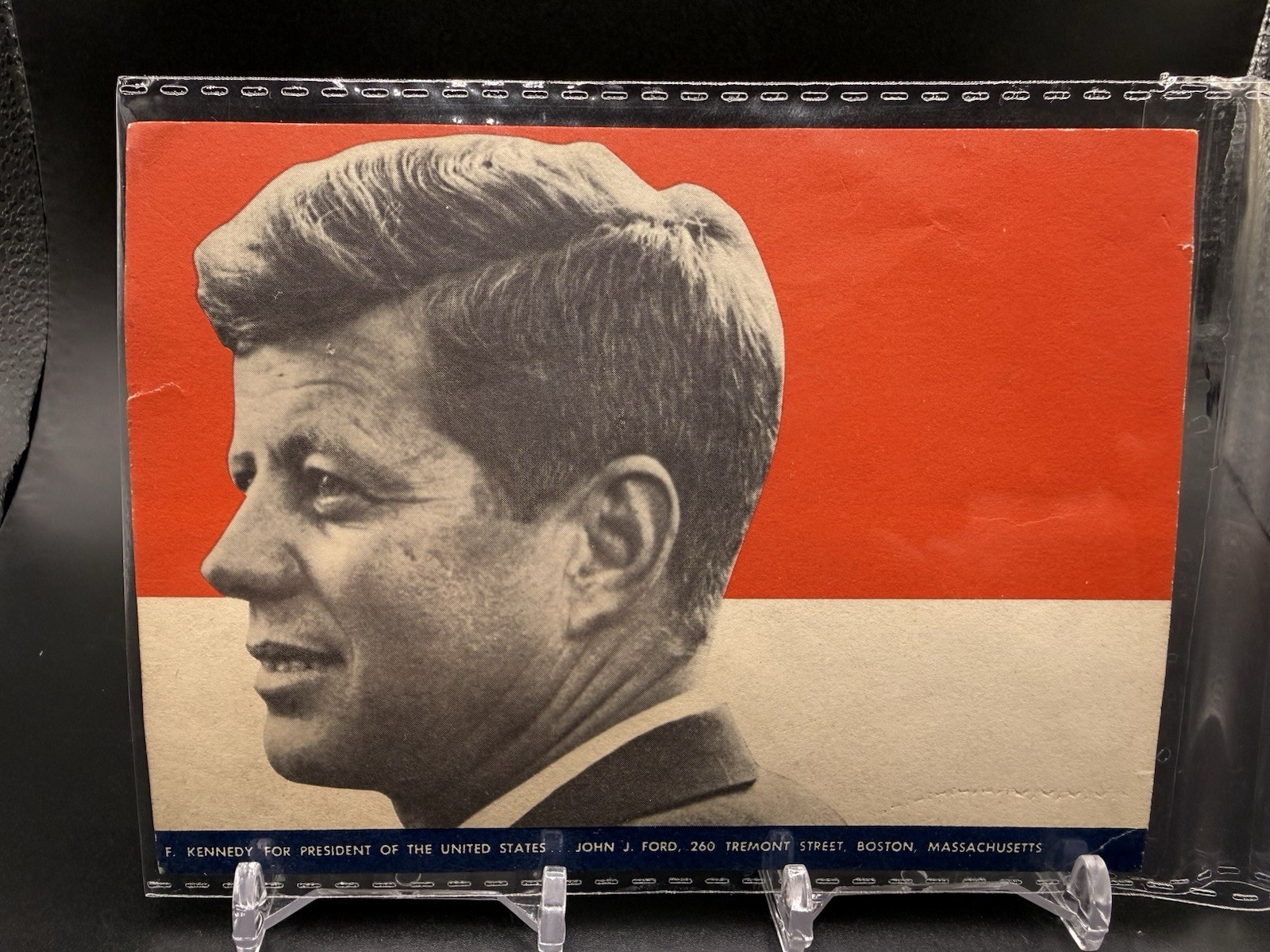 VINTAGE 1960 John F Kennedy JFK Campaign Sticker Unpeeled Boston Rare