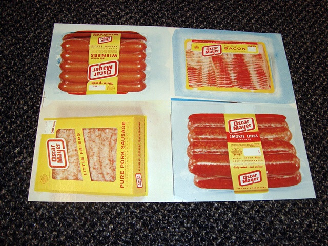 Circa 1970 Oscar-Mayer Products Display Paper Sign Circa 1970 Oscar-Mayer Products Display Paper Sign