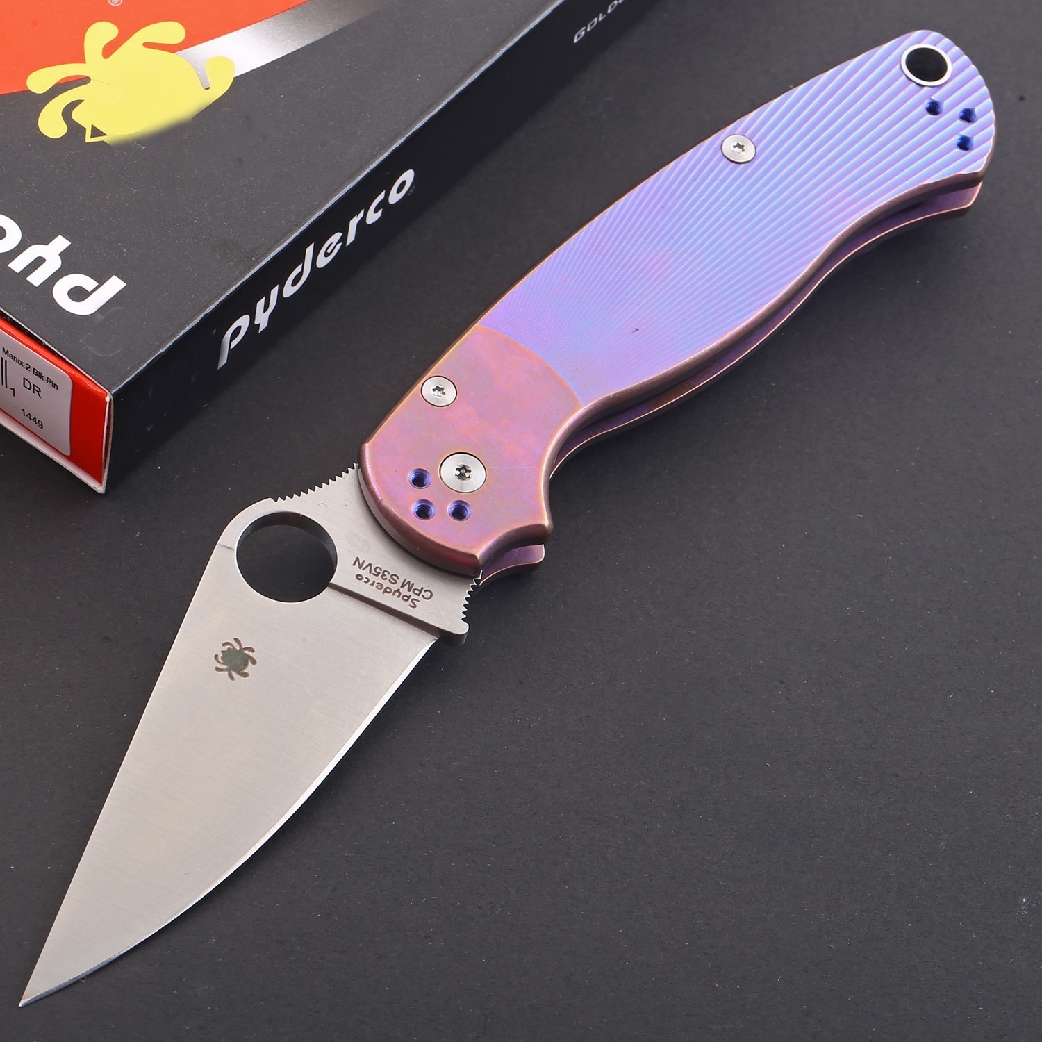 Para Military Purple Anodized Titanium Handle Tactical Folding Pocket Knife C95 Para Military Purple Anodized Titanium Handle Tactical Folding Pocket Knife C95