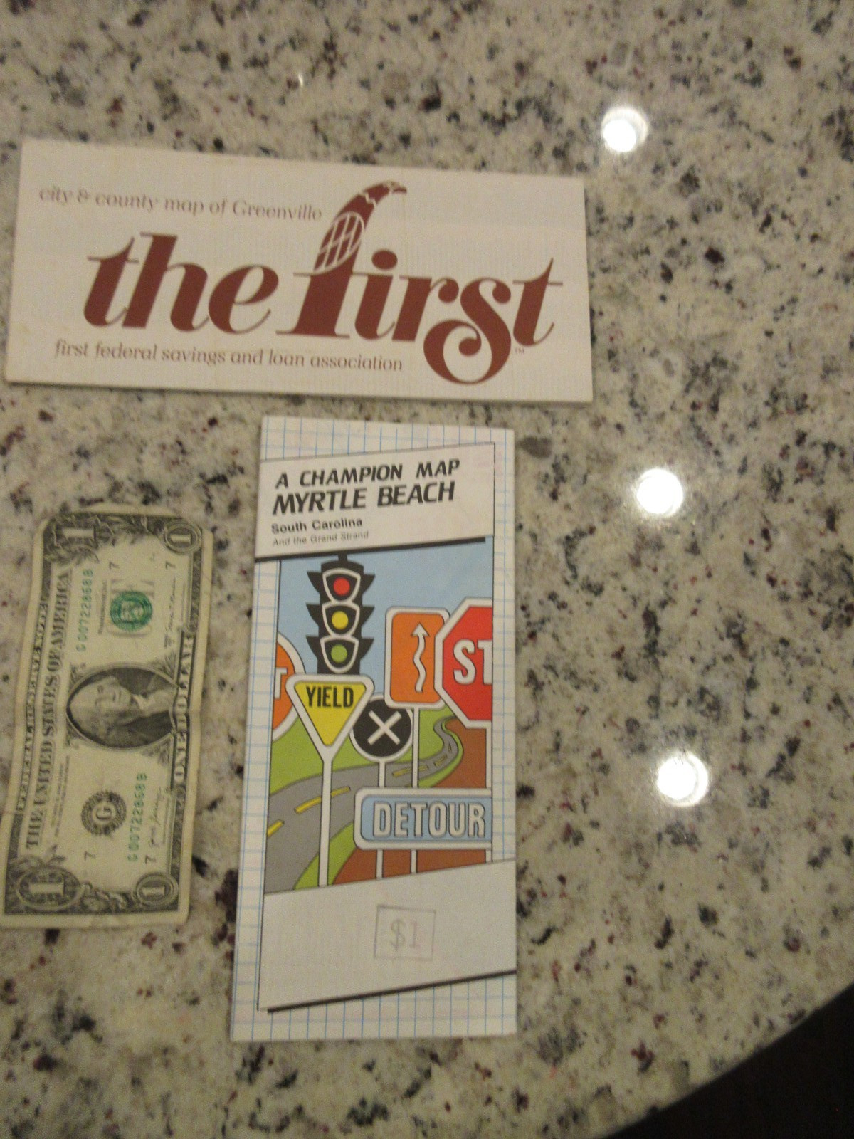 Vintage First Federal Savings Greenvile,SC & 1989 Myrtle Beach Maps (2) - RB3370