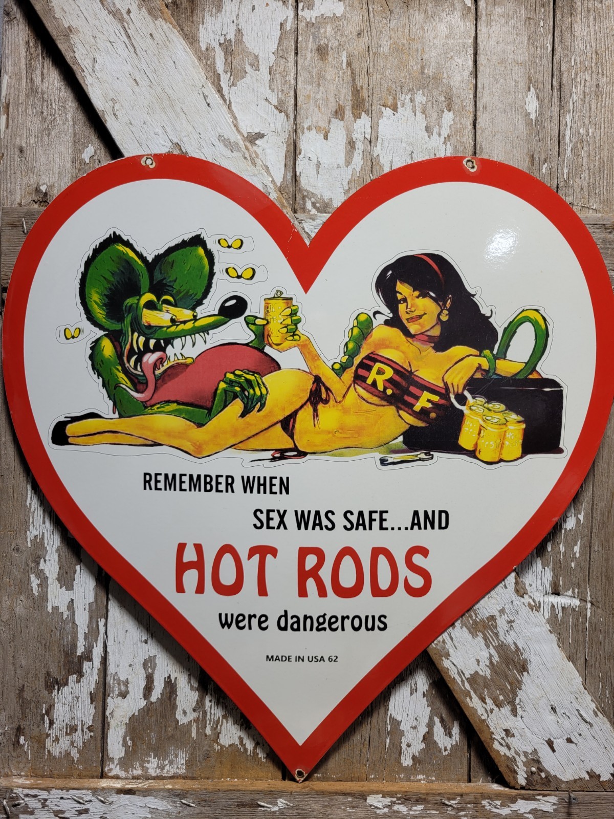 VINTAGE RATFINK PORCELAIN SIGN 30\