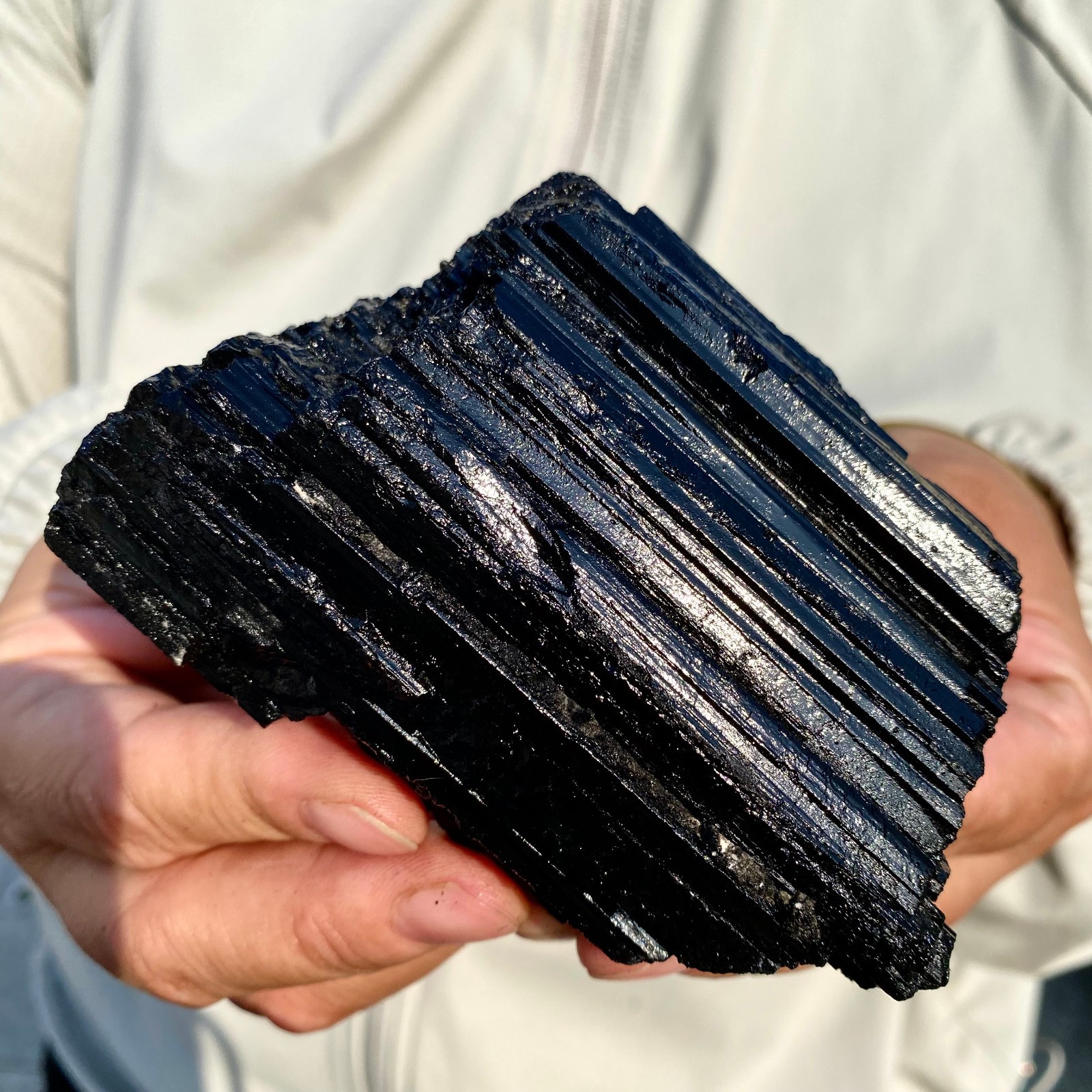 457G Natural Black Tourmaline Quartz Crystal Stone Gem Original Mineral Specim