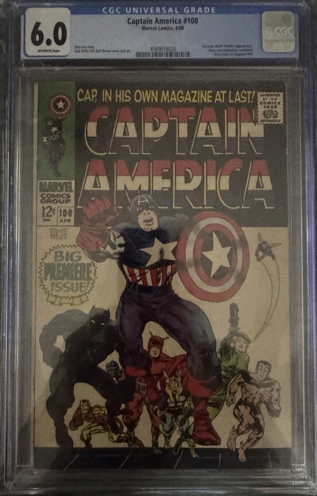 Captain America #100,  CGC 6.0,  1968 Marvel Comics, 1st Issue 🔥🔥🔥