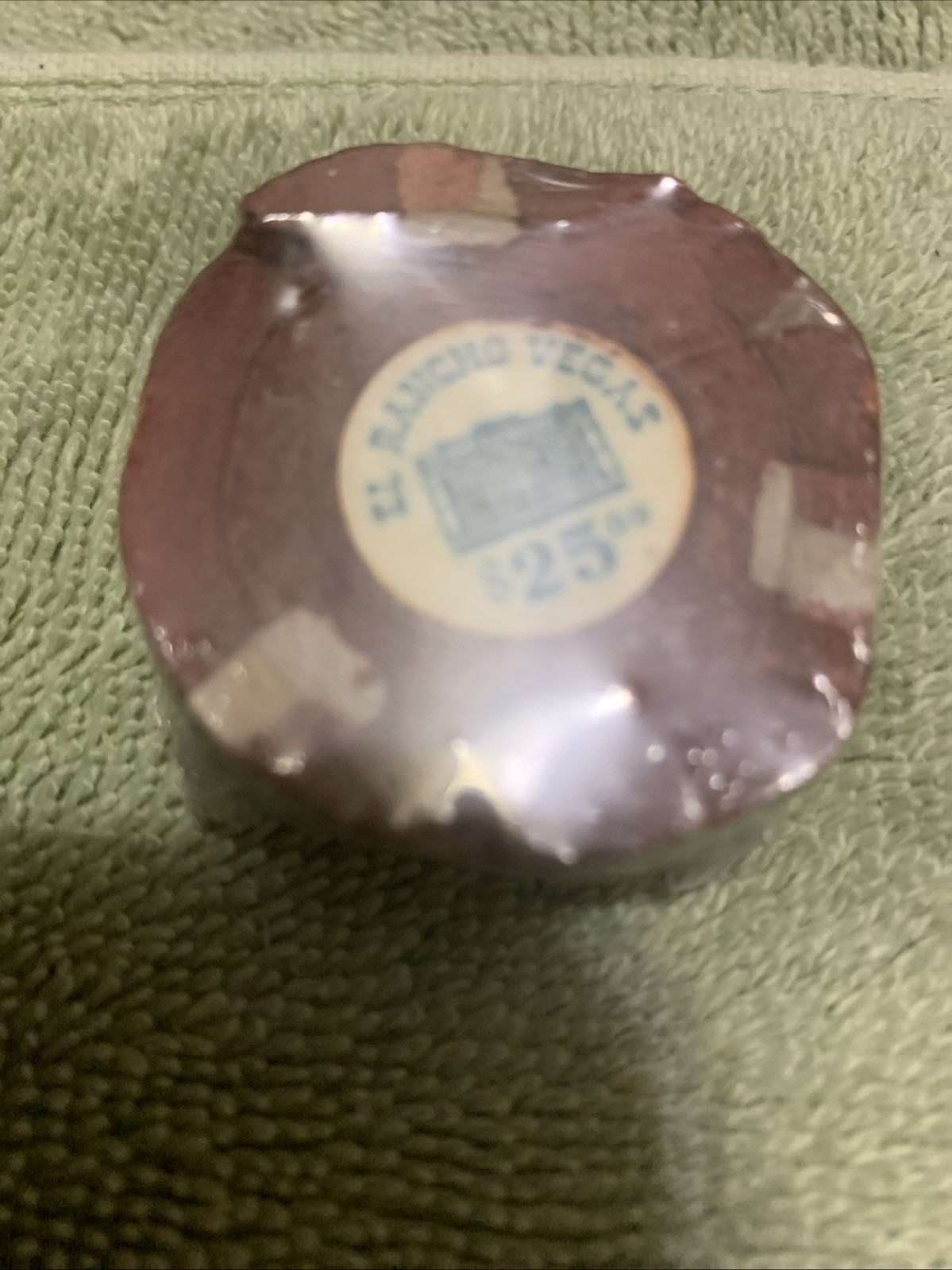 El Rancho Hotel Las Vegas $25.00 Burnt Chip Stack..  Very Rare Vintage 🌈