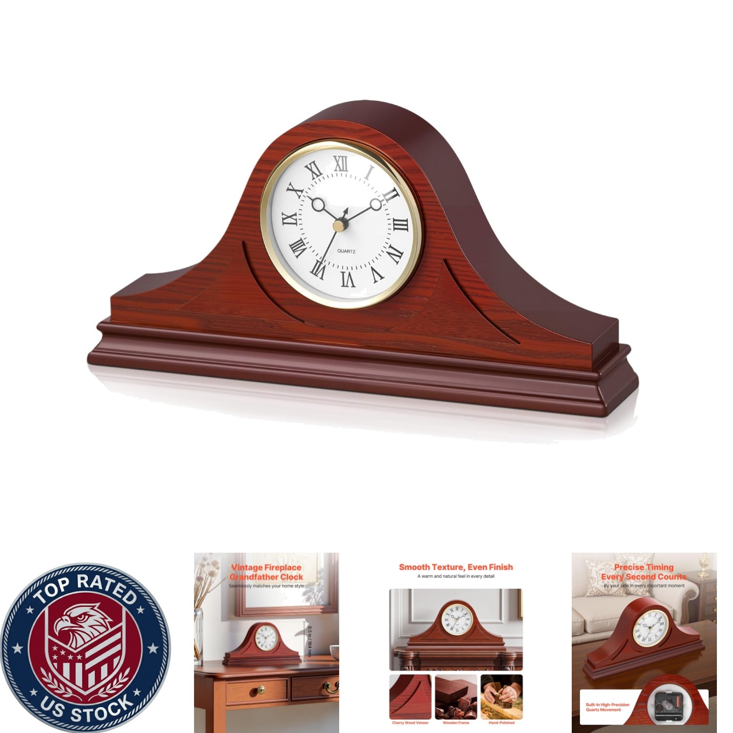 Vintage-Inspired 6.4-Inch Grandfather Clock - Timeless Elegance for Any Room
