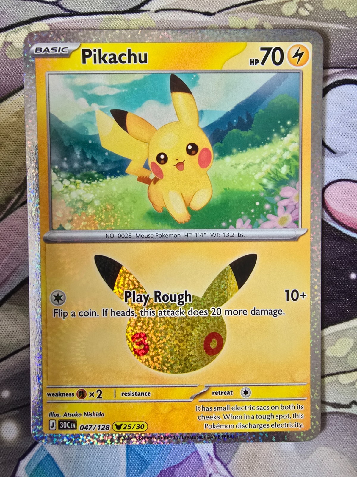 Pikachu 047/128 Me: 30th Celebration Holo Pikachu 047/128 Me: 30th Celebration Holo