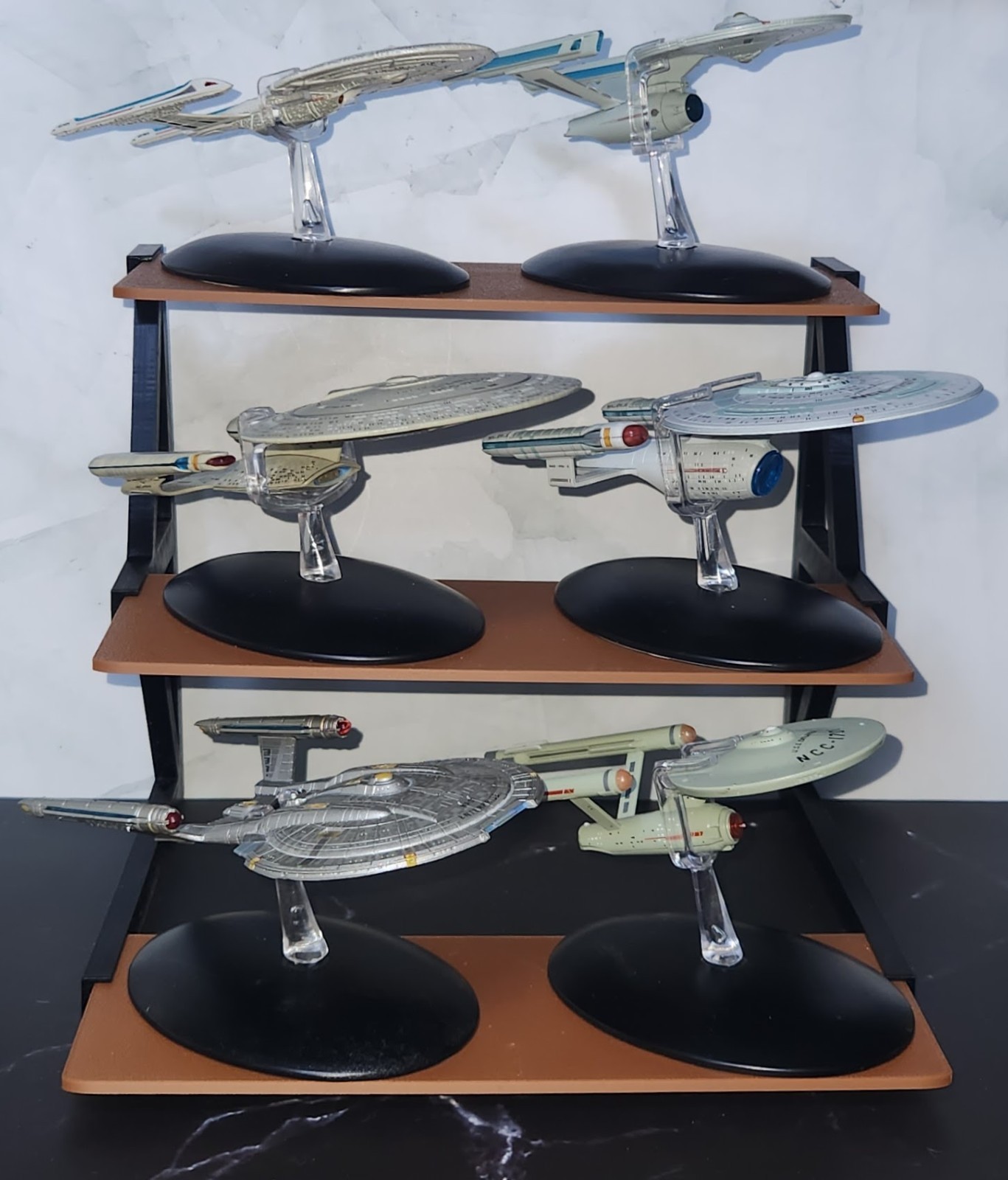 3 Tier Display Stand For Eaglemoss Hero Collector Star Trek Ships (Brown)