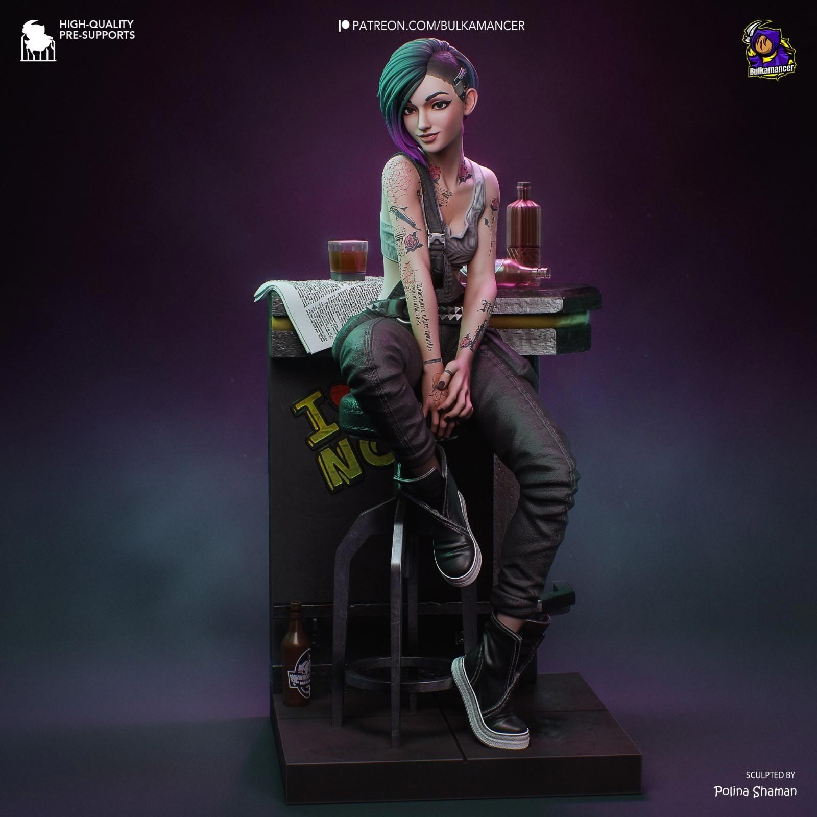 Judy Alvarez | Cyberpunk 2077 | 1/8 Scale Resin Kit | Braindance Bar Diorama
