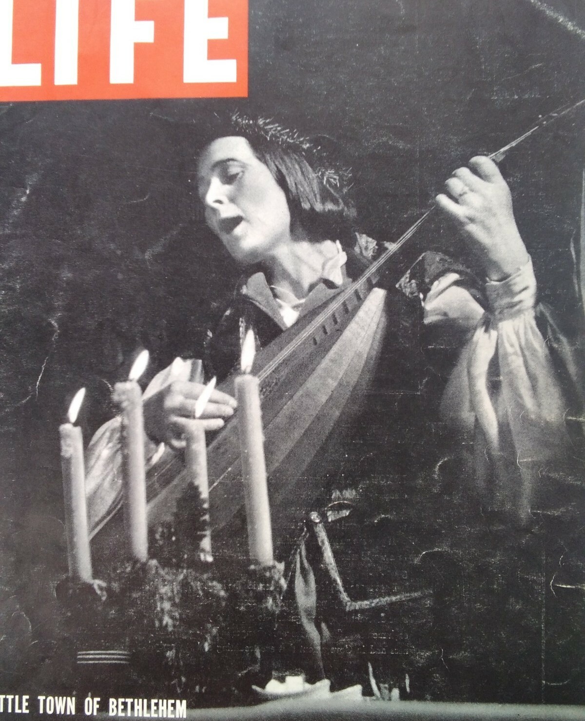 Life Magazine Cover Only Original Rare Vtg 1930s Bethlehem Lute Fortune Mag Ad 