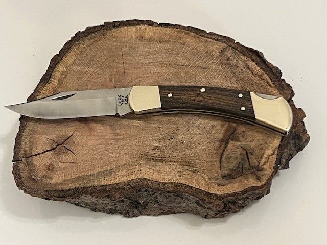 Buck 110 USA EBONY Hunting Folding Pocket knife-Excellent Condition----,