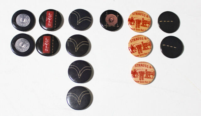 Levi\'s 1990\'s lot of 14 advertising pinback badges 