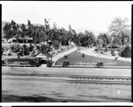 Exterior view of the entrance of Casa Verdugo in Glendale California Old Photo