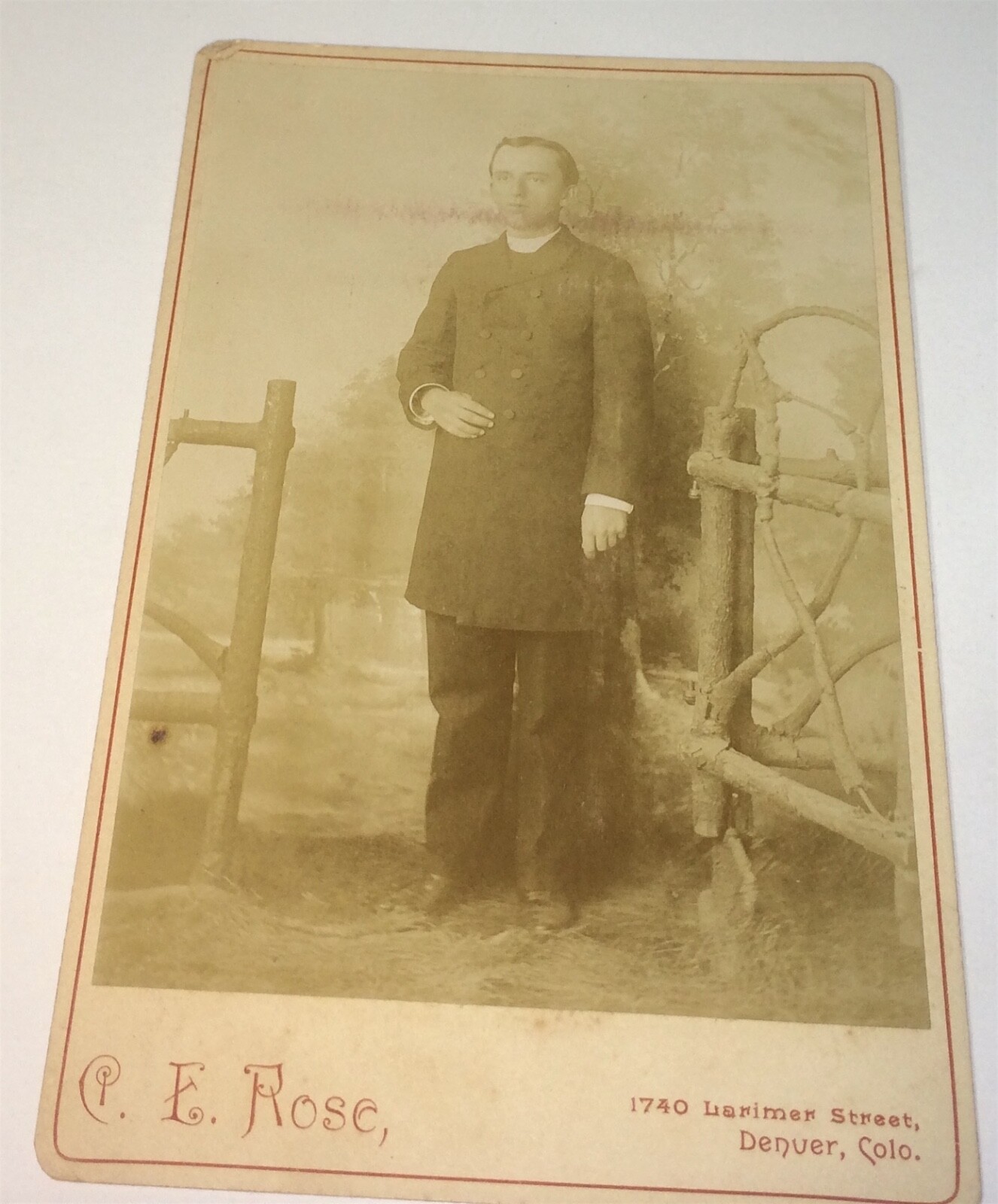 Rare Antique American Occupational Religious Gent Denver, CO Cabinet Photo US