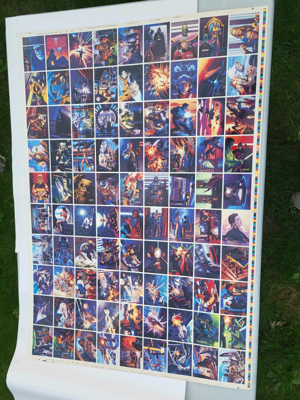 MINT CONDITION Topps 1996 Star Wars Shadow of Empire Uncut Flat 90 Card Sheet 
