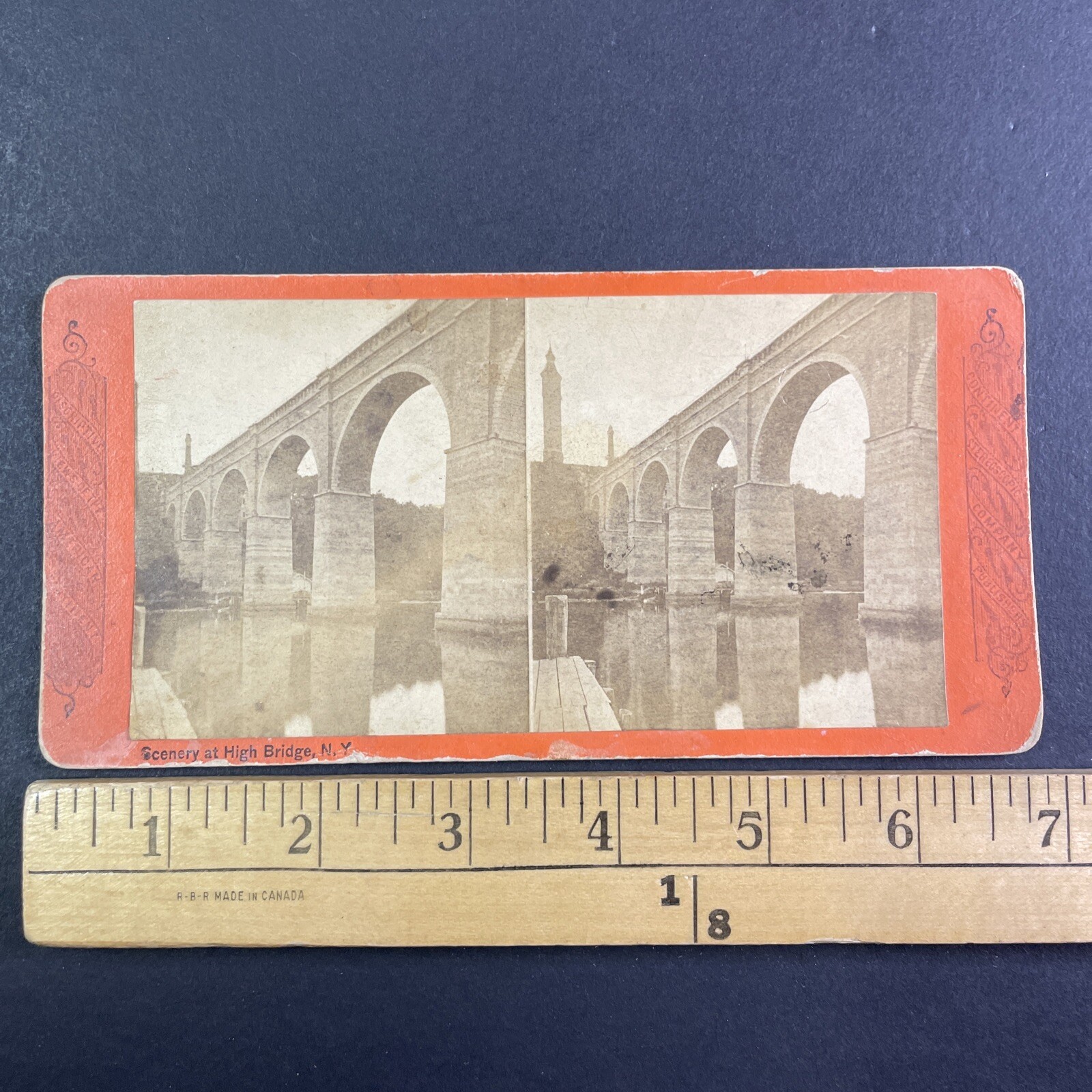 High Bridge New York City Stereoview Continent Stereoscopic Co 1870s