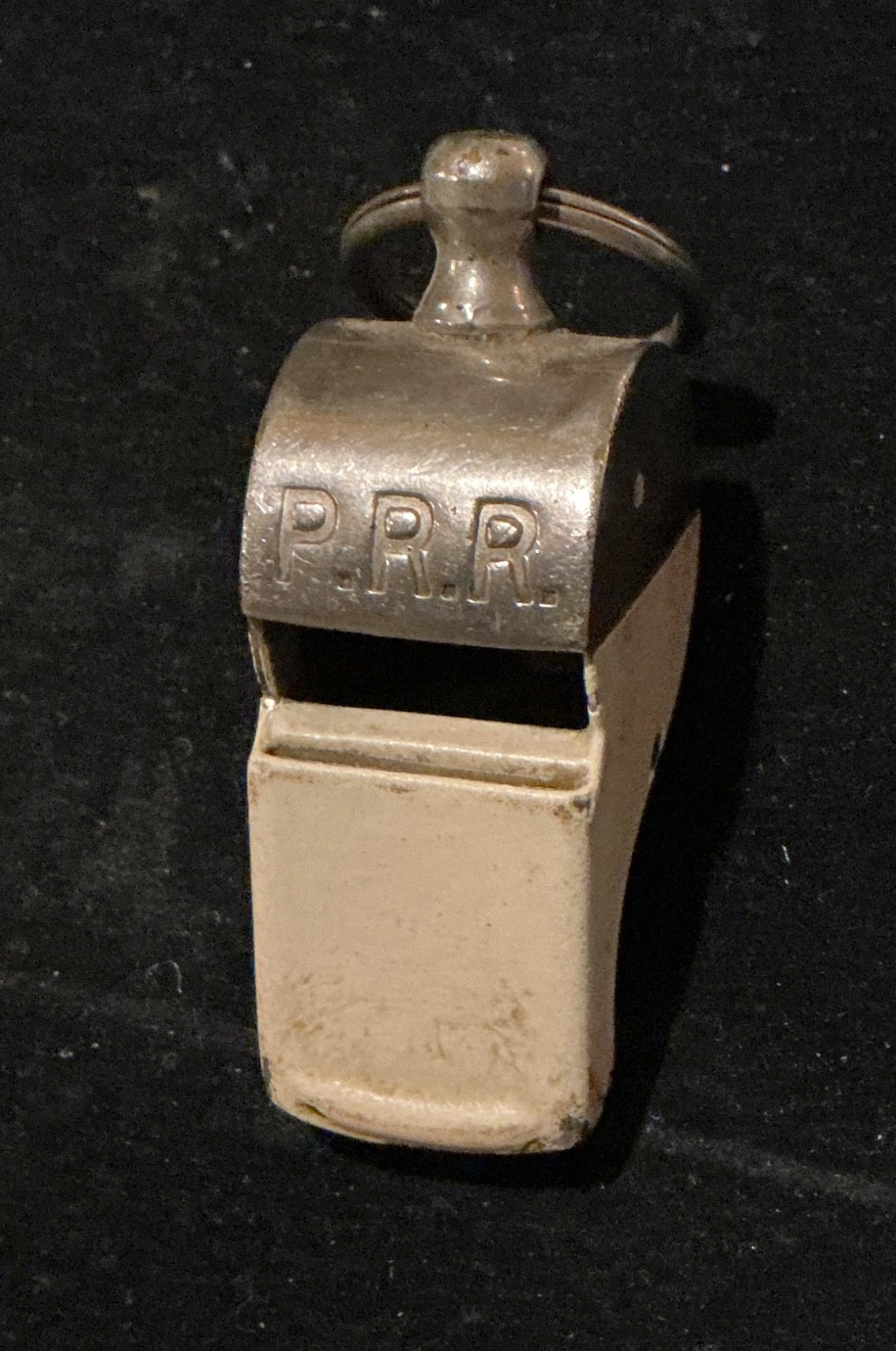 ANTIQUE P.R.R. RAILROAD WATCHMAN\'S WHISTLE  - EMBOSSED - WORKS  - RARE