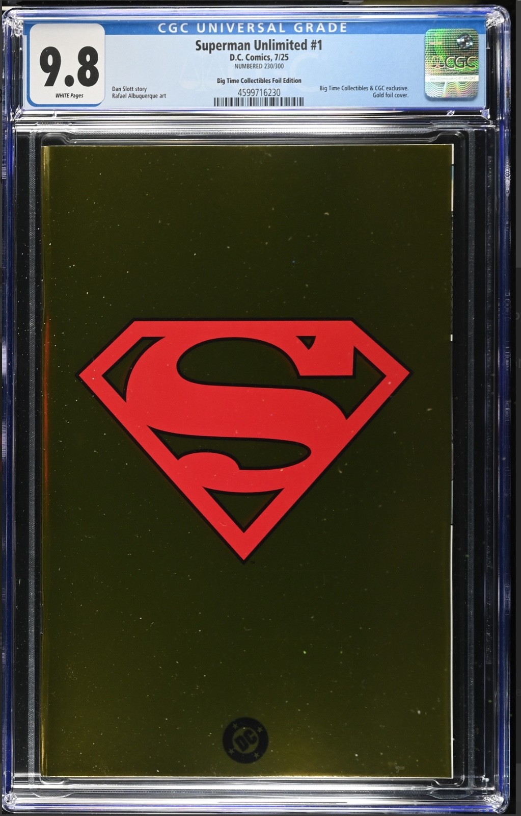 CGC 9.8 Superman Unlimited 1 BTC Gold Foil Exclusive Limited To 300 (230/300)