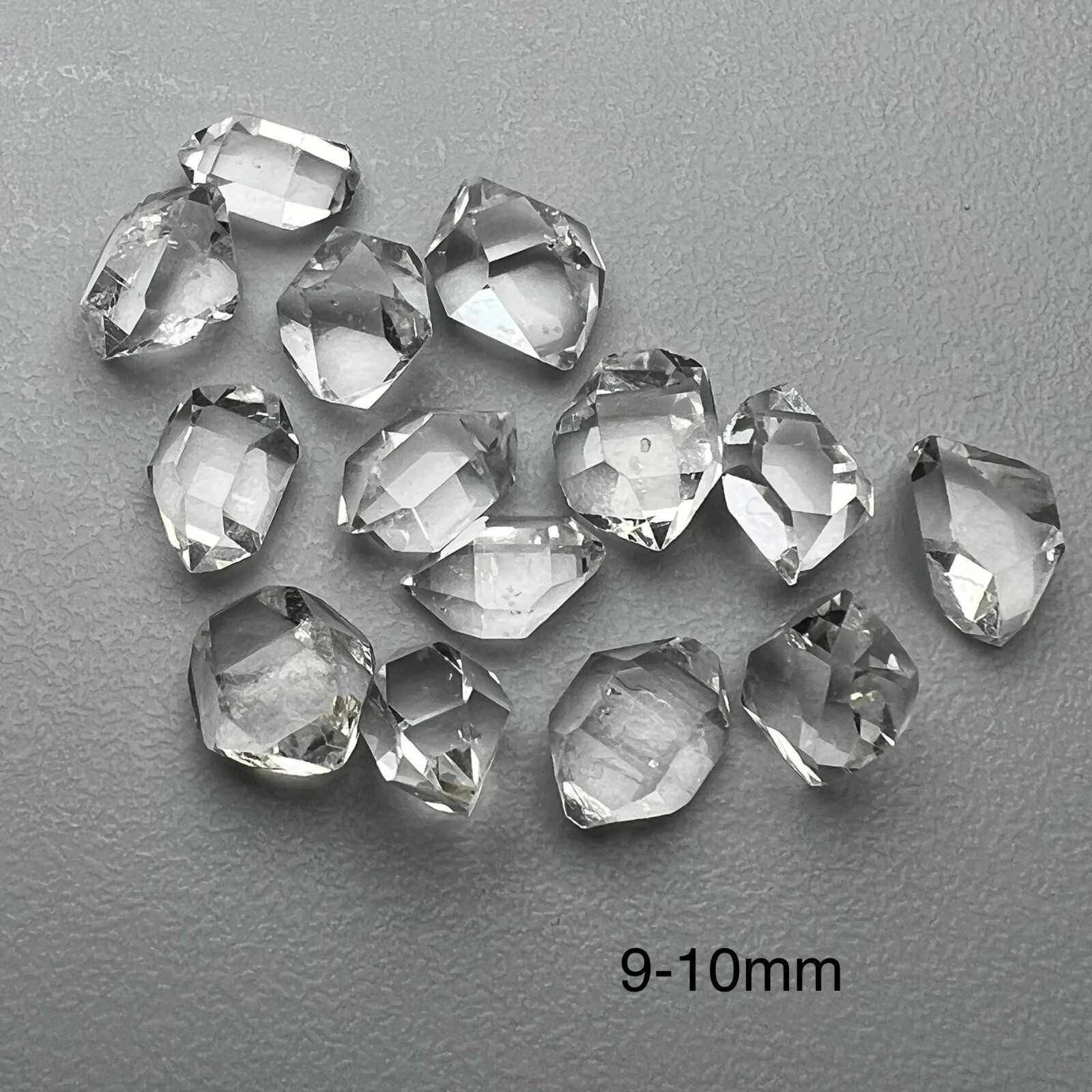 Herkimer diamond, 6 pcs 9-10mm herkimer diamond quartz crystals