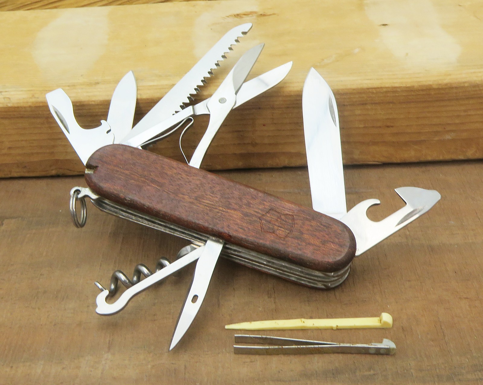 Victorinox Swiss Army Huntsman Multi Tool Knife Wood Scales