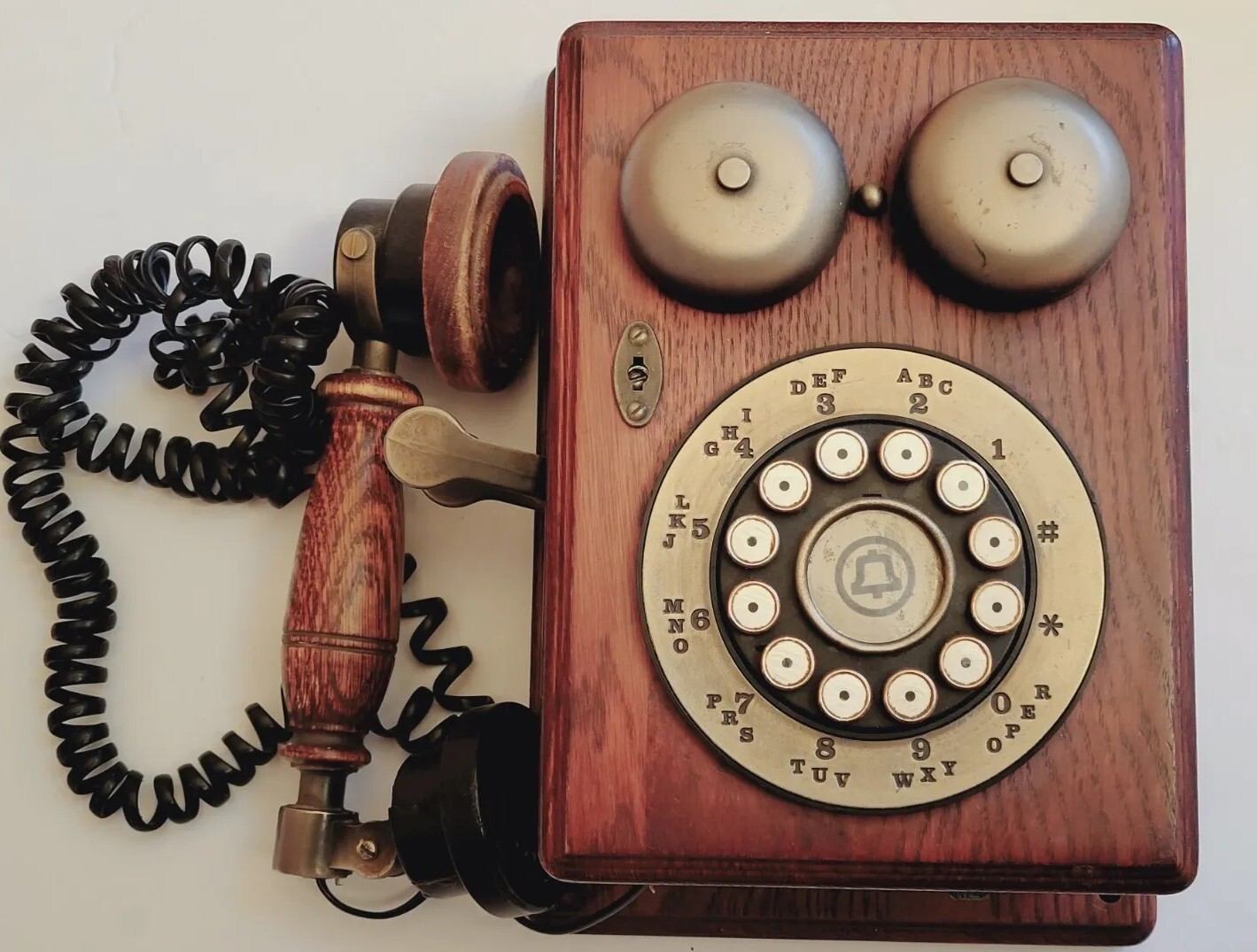 Antique Vintage Western Electric Walnut Wood  Wall Telephone As Is