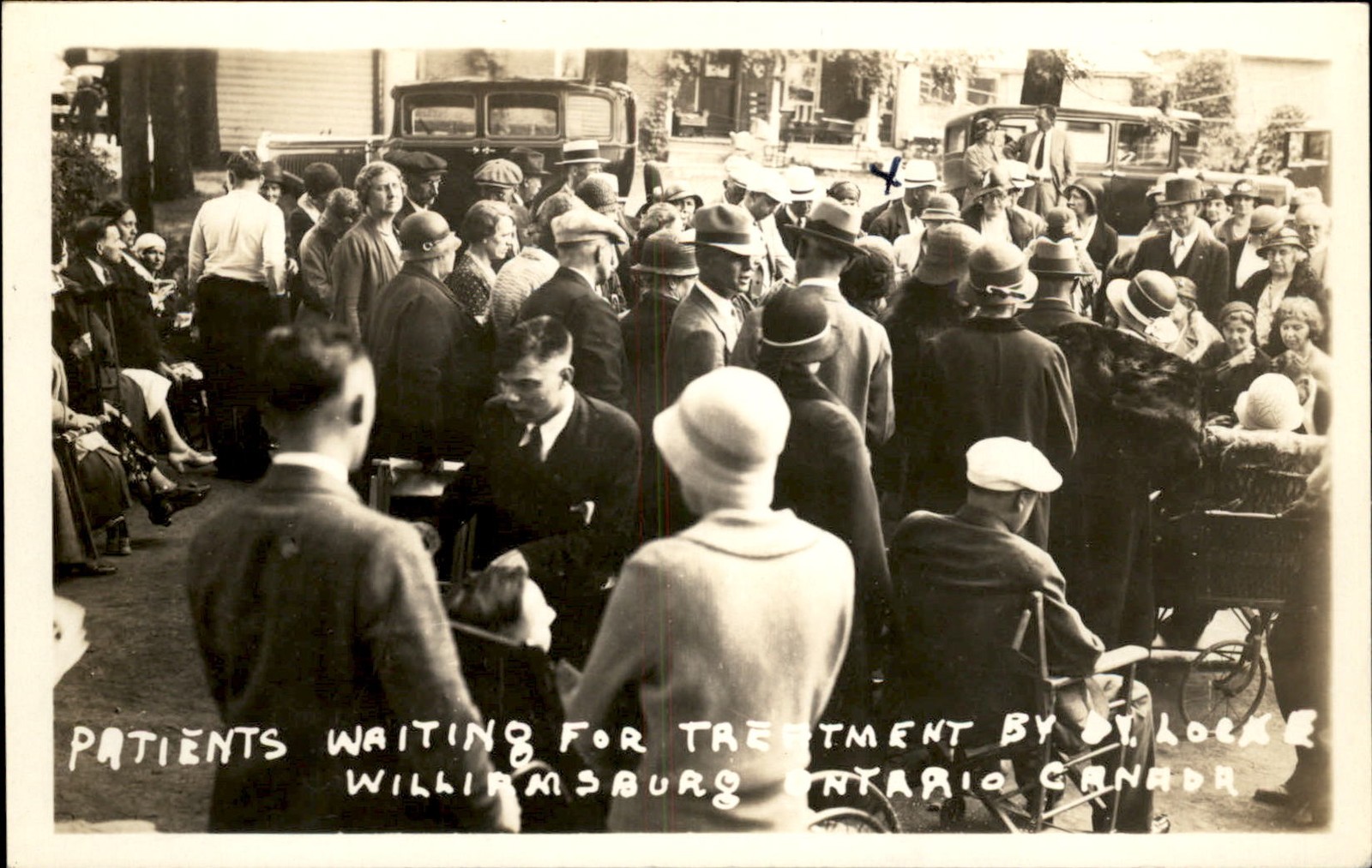 Williamsburg ON Patients Waiting for Dr. Locke c1930s RPPC Postcard bhn