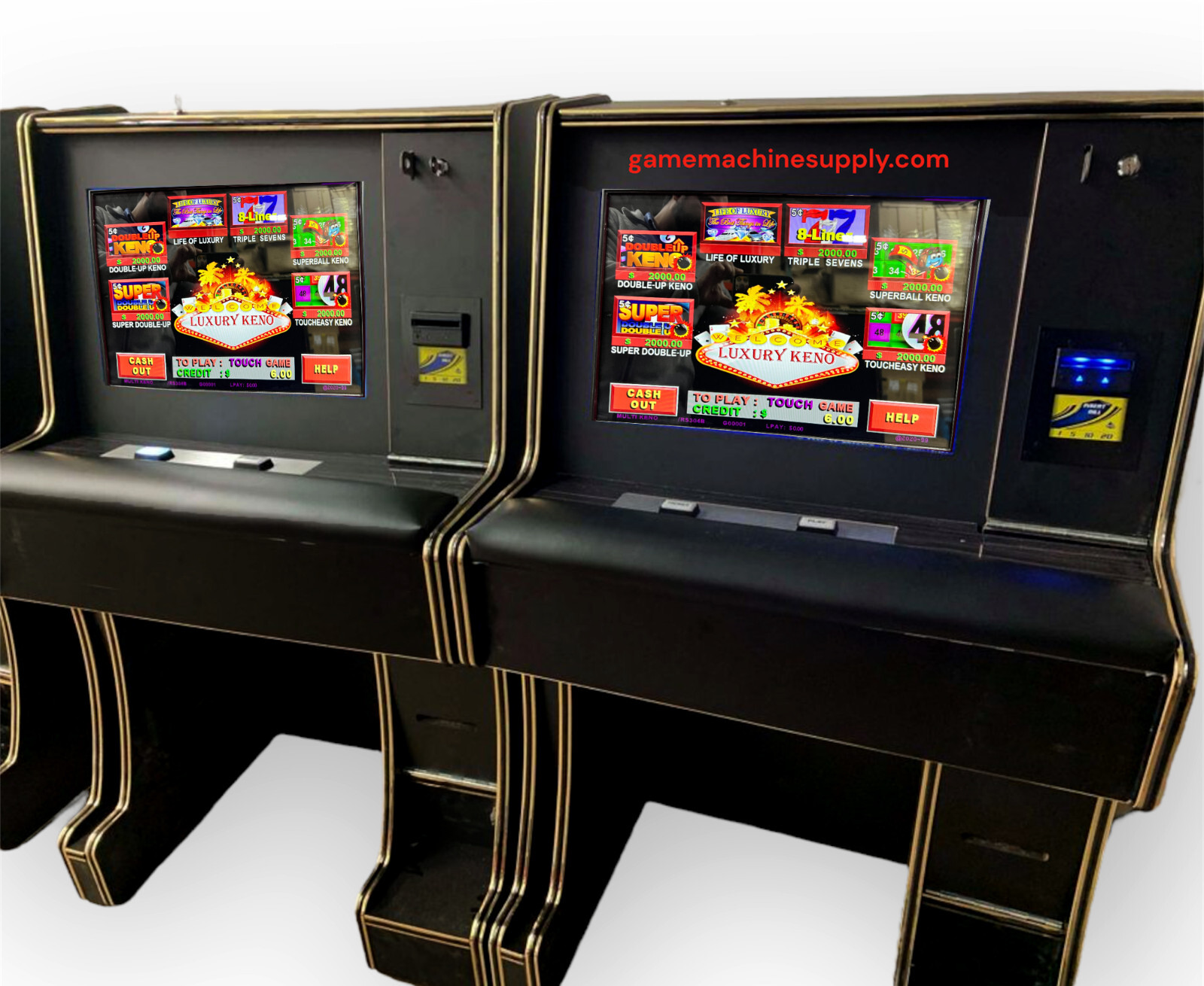 Luxury Keno -  Triple 7s, 4x Keno Games with 4 heart bonus (Casino Machine)