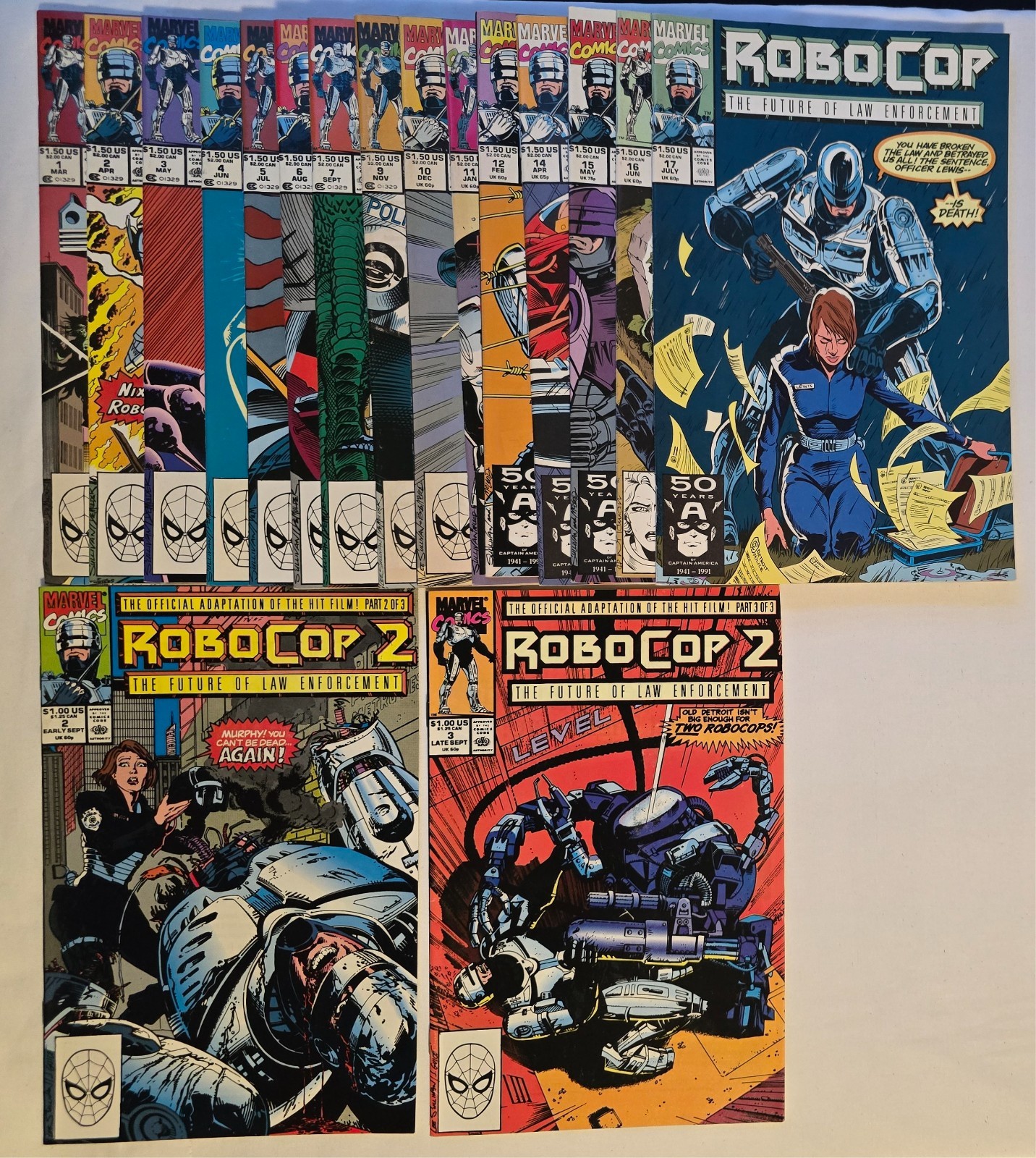 RoboCop Comic Lot 17 Issues #1-7; 9-12; 14-17 & RoboCop 2 #2-3